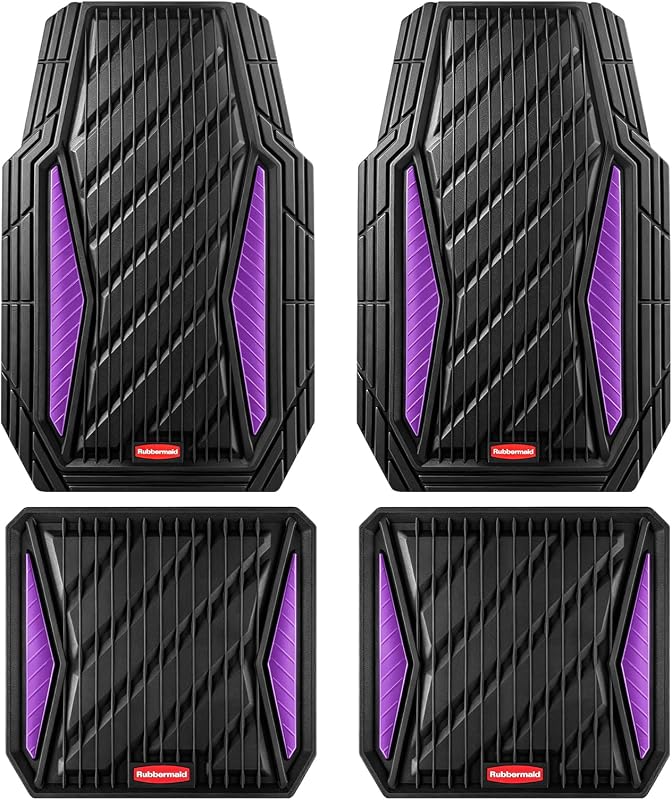 Tapete Automotivo Rubbermaid com Inserto de Alumínio Roxo, Base Antiderrapante e Ajuste Recortável, para Carro, Picape, SUV e Van