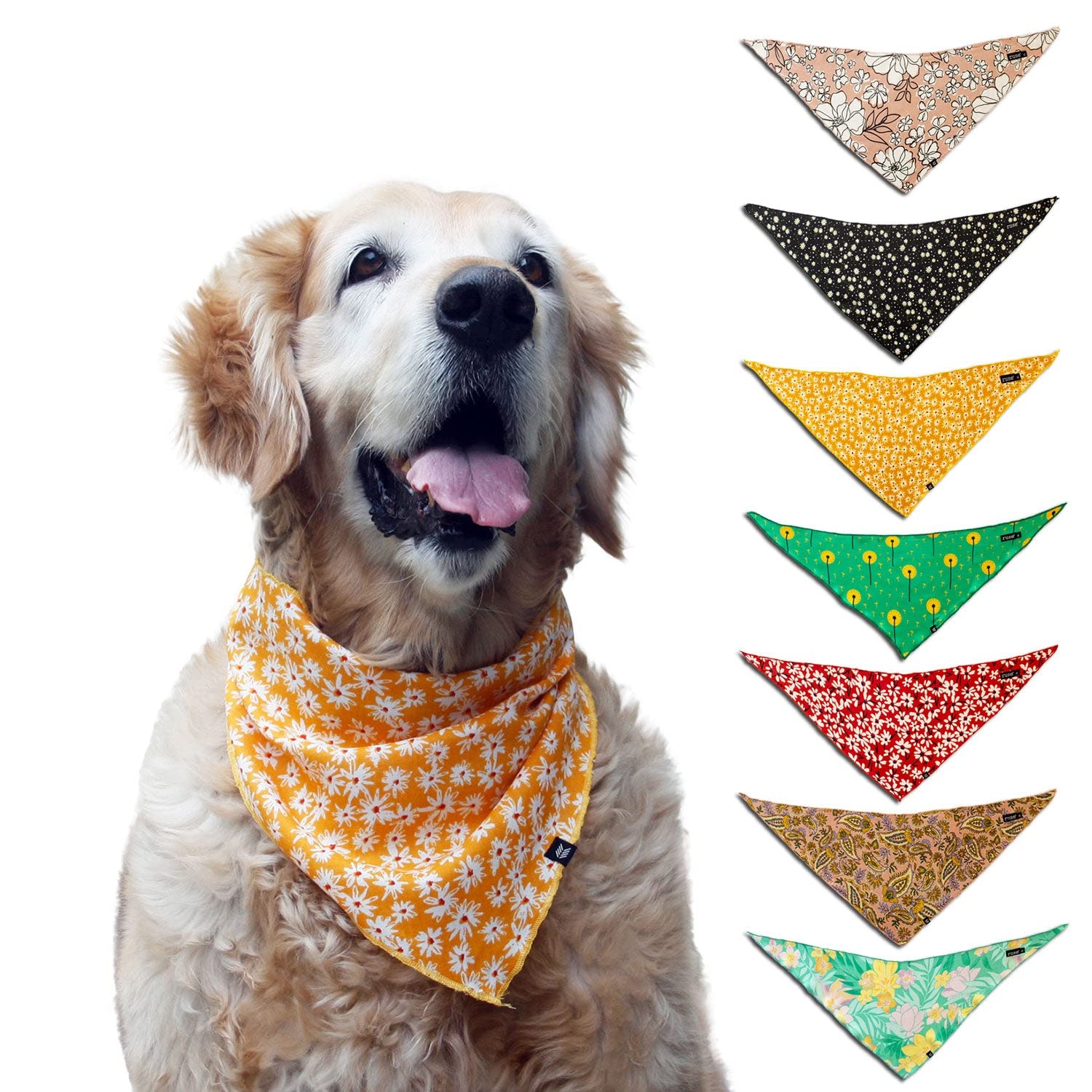 Ruse Playtime Allover Printed Knotty Dog Bandana/Scarf for Small and Big Dogs. (Honey Daisy/Small) (B0C6XKHBBV) Amazon Price History, Amazon Price Tracker