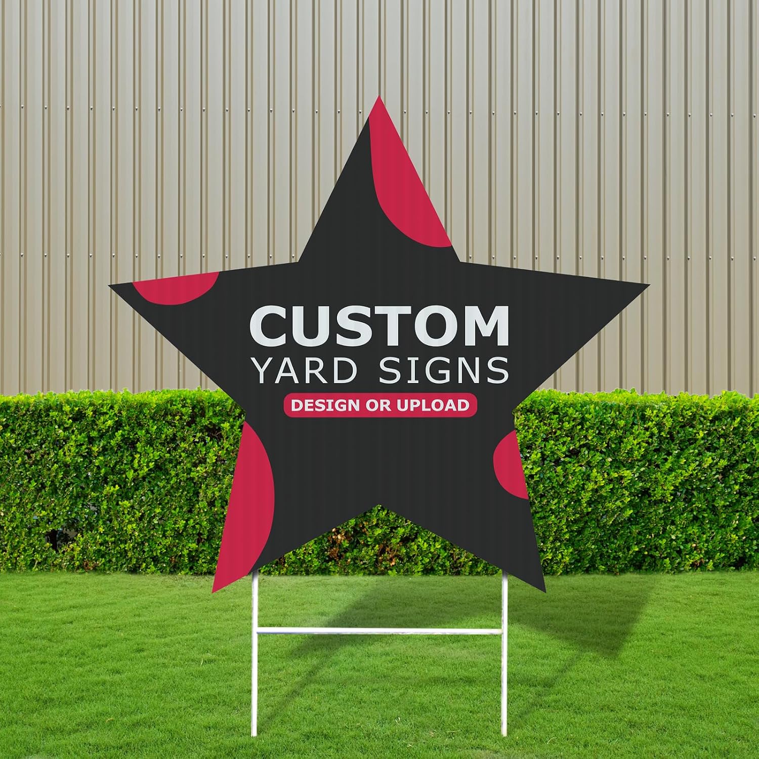 GotPrint Custom Yard Signs | Personalize Your Own Graduation, Real Estate, Printed Corrugated Plastic Outdoor Double Sided Sign | Metal Stand Included, 22x23 Star