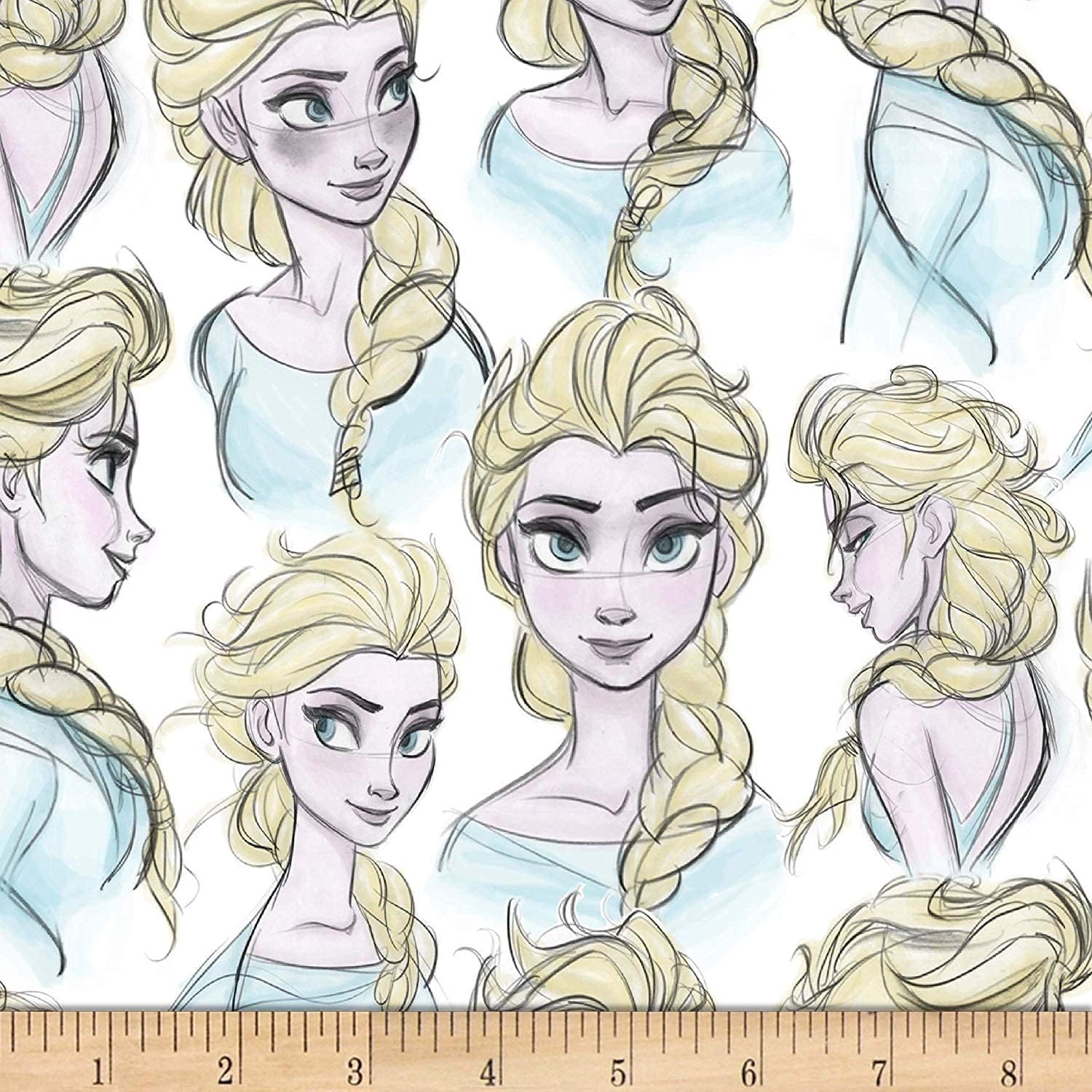 1 Yard - Frozen Elsa on Cream Soft Jersey Cotton/Spandex Fabric (Great for Quilting, Sewing, Craft Projects, Throw Pillows) 1 Yard x 58