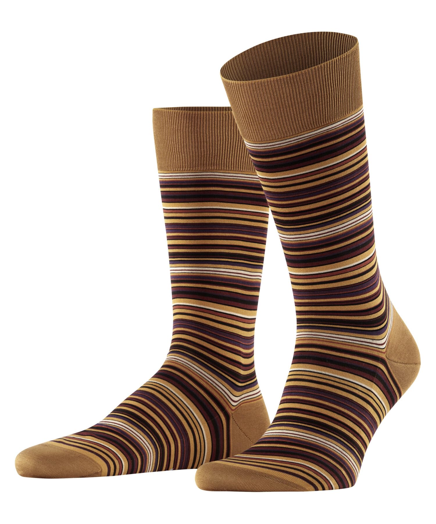 FALKE Men's Microblock M So Cotton Patterned 1 Pair Socks, Yellow Old Brass 1220, 10-11