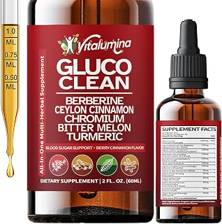 Gluco Clean Sugar-Free Herbal Blend with Berberine, Chromium, Bitter Melon, Ginseng, Alpha Lipoic Acid & More for Daily Wellness Support