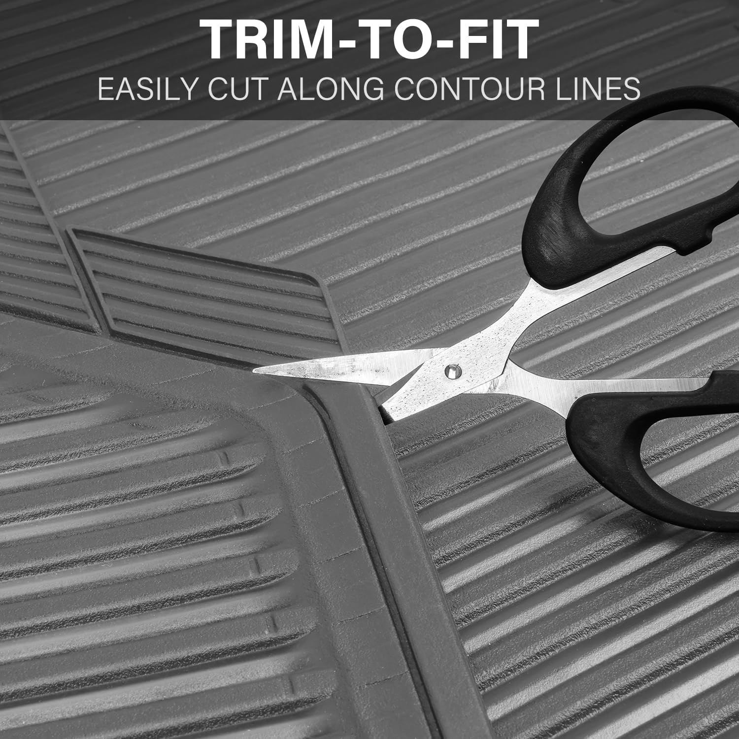 CAR PASS Rubber Car Mats,Car Floor Mats All Weather,Car Mats Full Set 4-Piece,Waterproof Automotive Floor Mats Trim to Fit for Most Cars Sedans SUVs Vans,Heavy Duty Anti-Slip Easy Clean, All Gray - Image 8