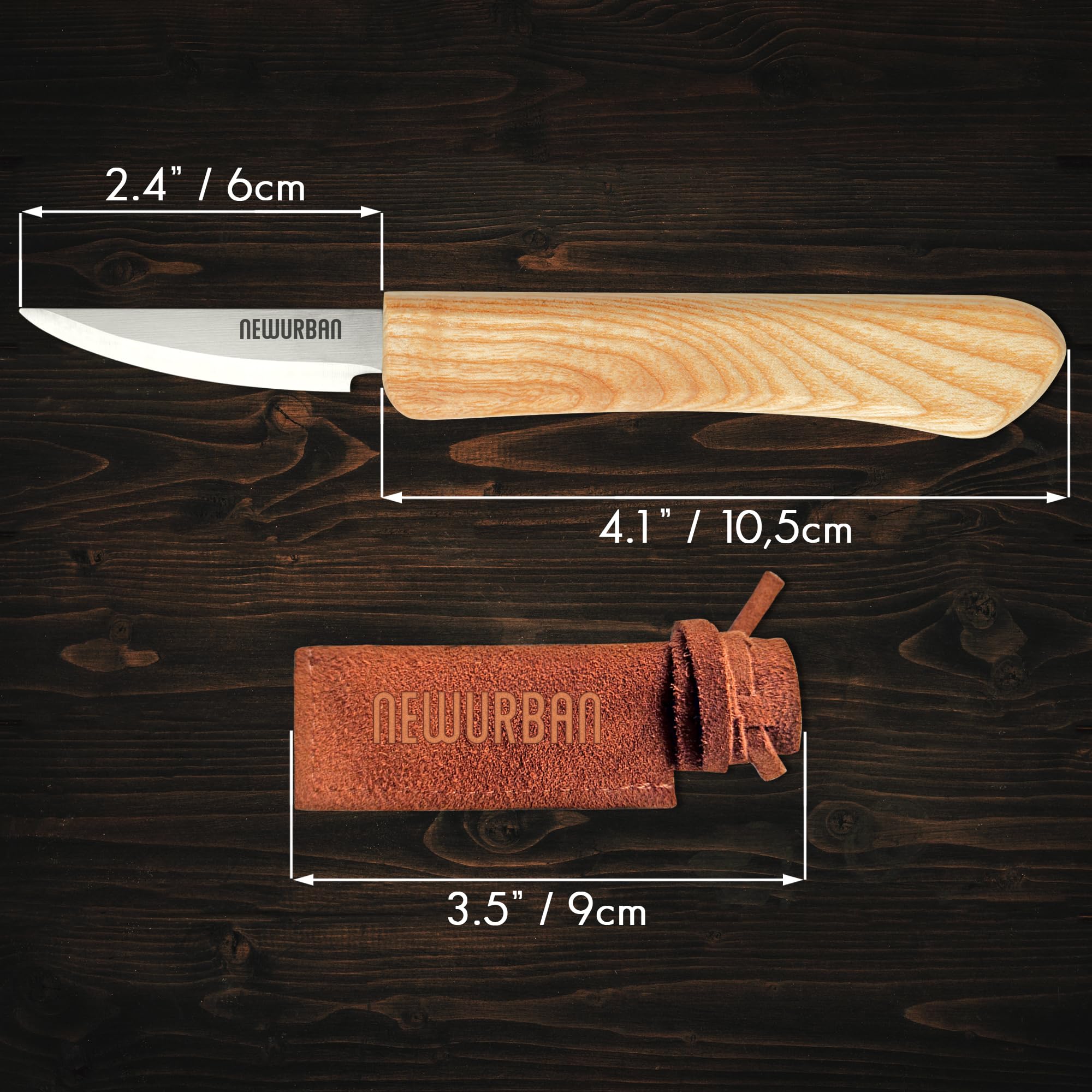 NEWURBAN Wood Carving Knife - Stainless Steel Blade 2.4
