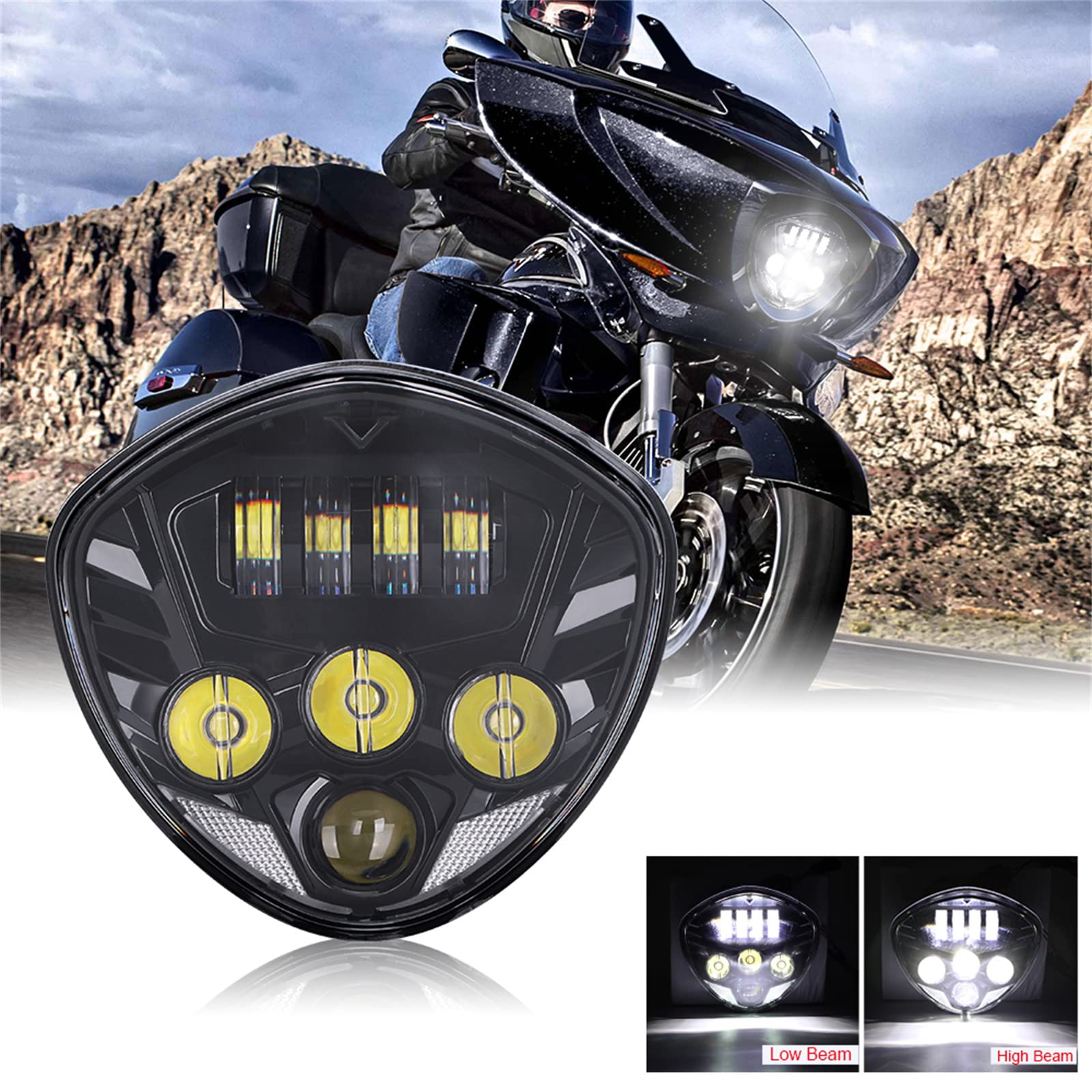 Amazon.co.jp: オートバイLEDヘッドライト、ビクトリークロス 