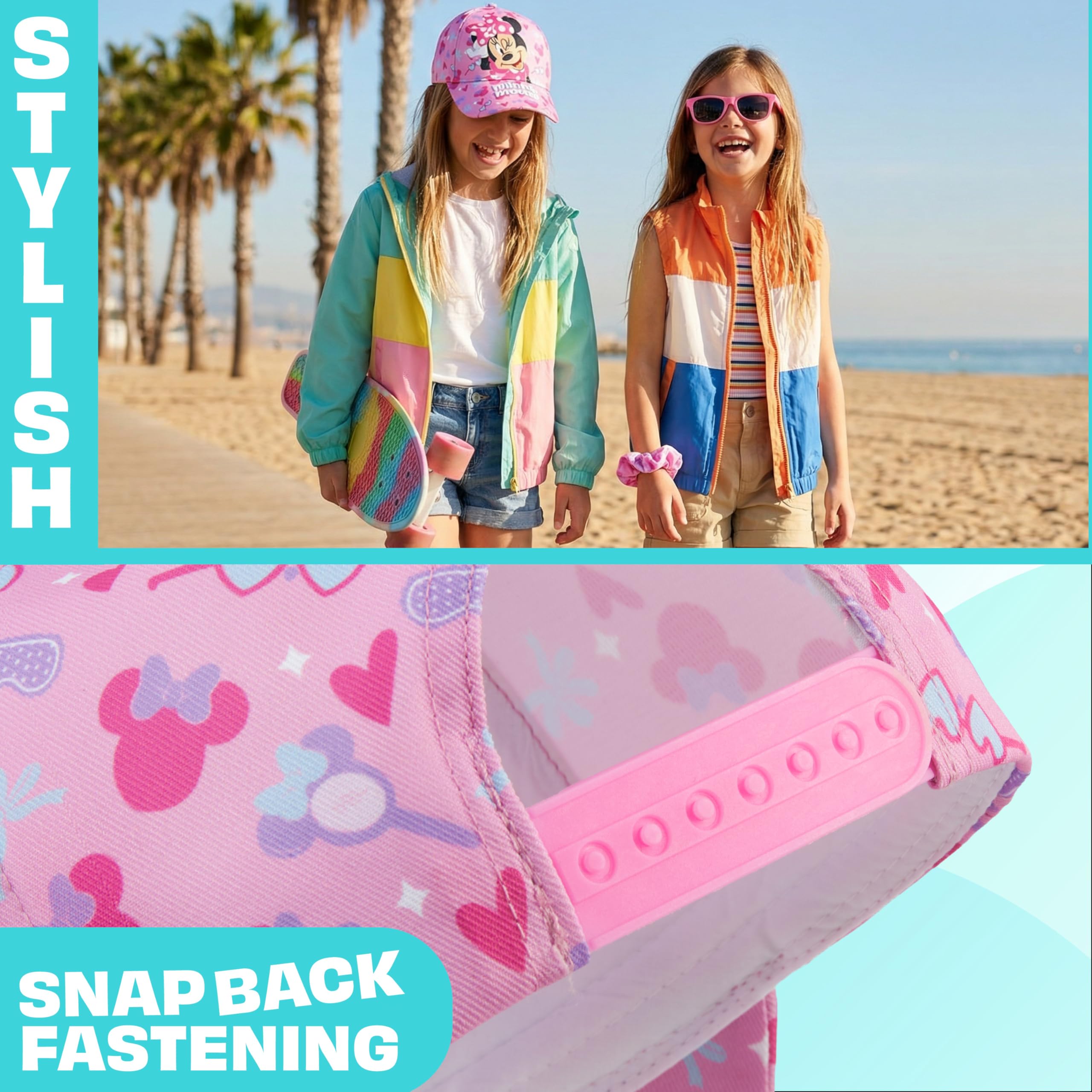 Gorra Niña con Gafas de Sol UV400 y Coletero Set Patrulla Canina Frozen Princesas Disney Minnie Mouse Barrio Sesamo