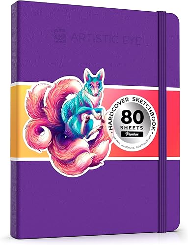 Miniatura 1 de ARTISTIC EYE Cuaderno de bocetos de tapa dura de 8.5 x 11 pulgadas, 80 hojas (4.41 ozm), papel de dibujo sin ácidos, bloc de bocetos de tapa dura