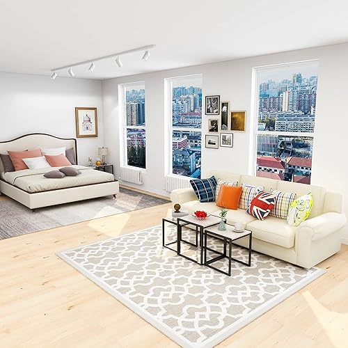 Miniatura 6 de Juego de 3 mesas auxiliares, mesa auxiliar moderna apilable con marco de metal, roble Roble,Gris,Negro -,Marrón