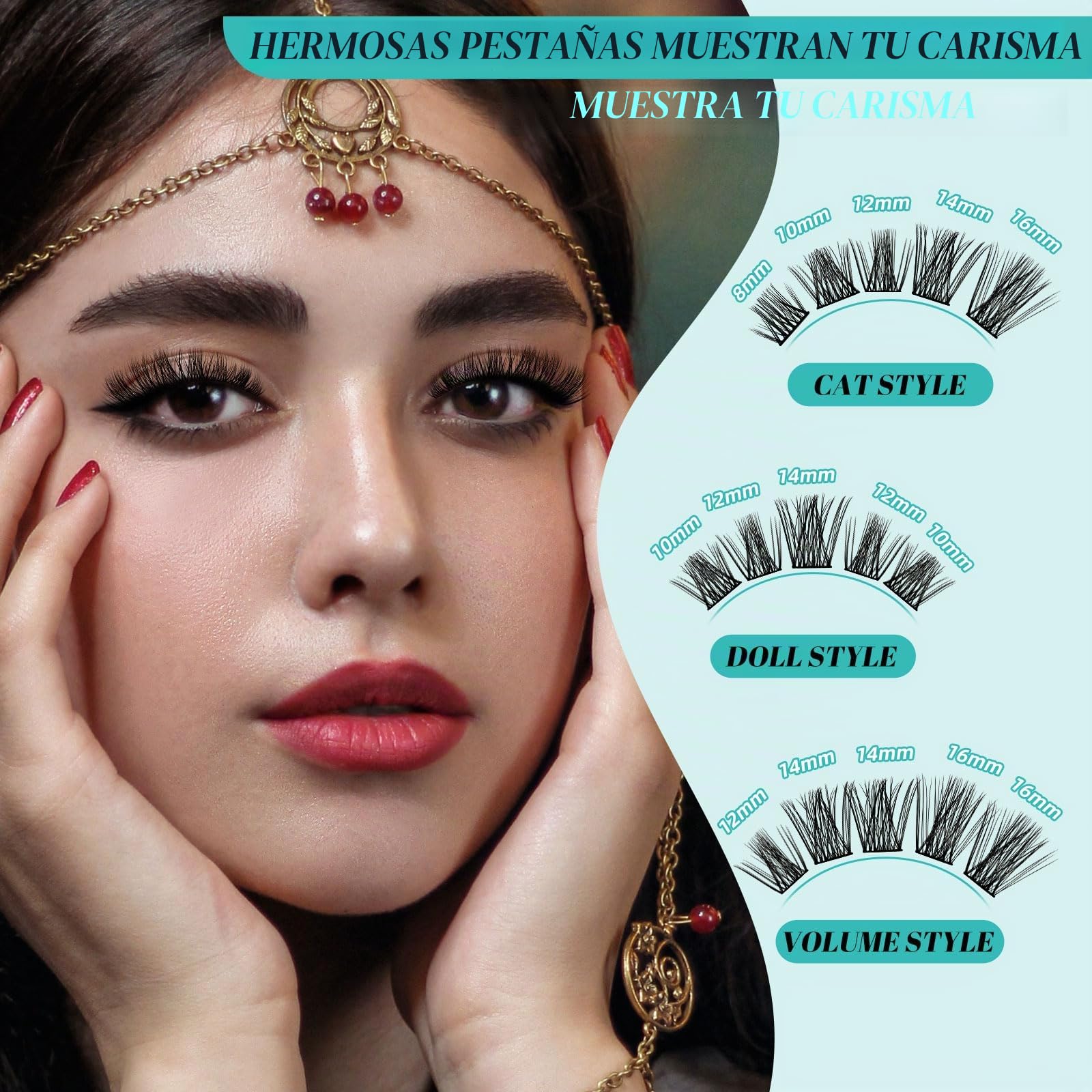 Kit de extensiones de pestañas, kit de racimos de pestañas DIY 168 piezas con pegamento y sellador de pestañas impermeable, removedor de pestañas para kit de extensiones (Medusa, kit D-Mix8-16mm)