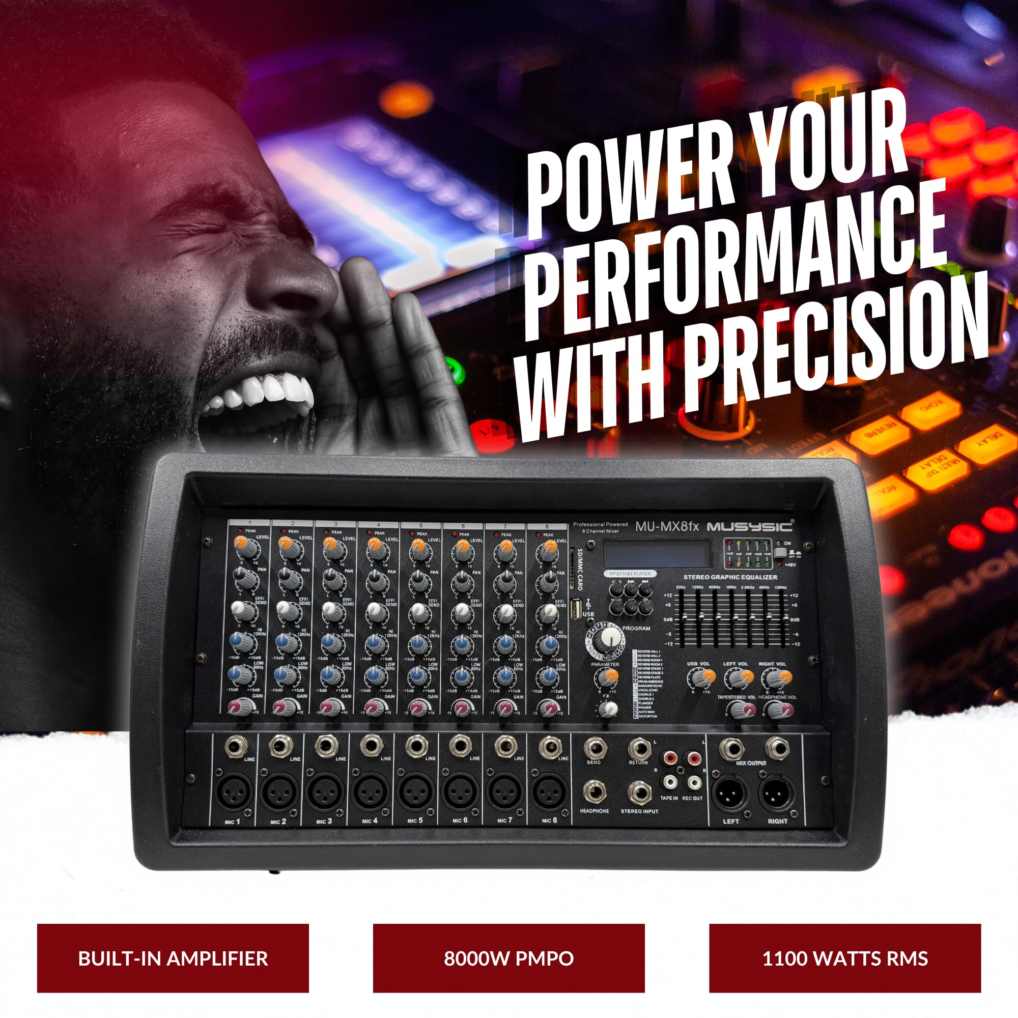 未使用7inch BASI AS MELLOW (849 MUSIC) Amazon.com: MUSYSIC Digital DJ Audio Mixer Power Soundboard with