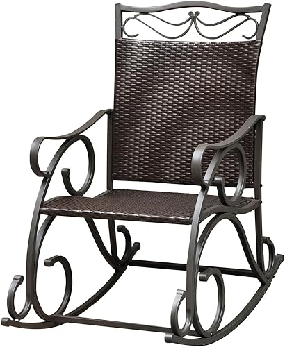 Mecedora de resina de Lisboa, mimbre y acero