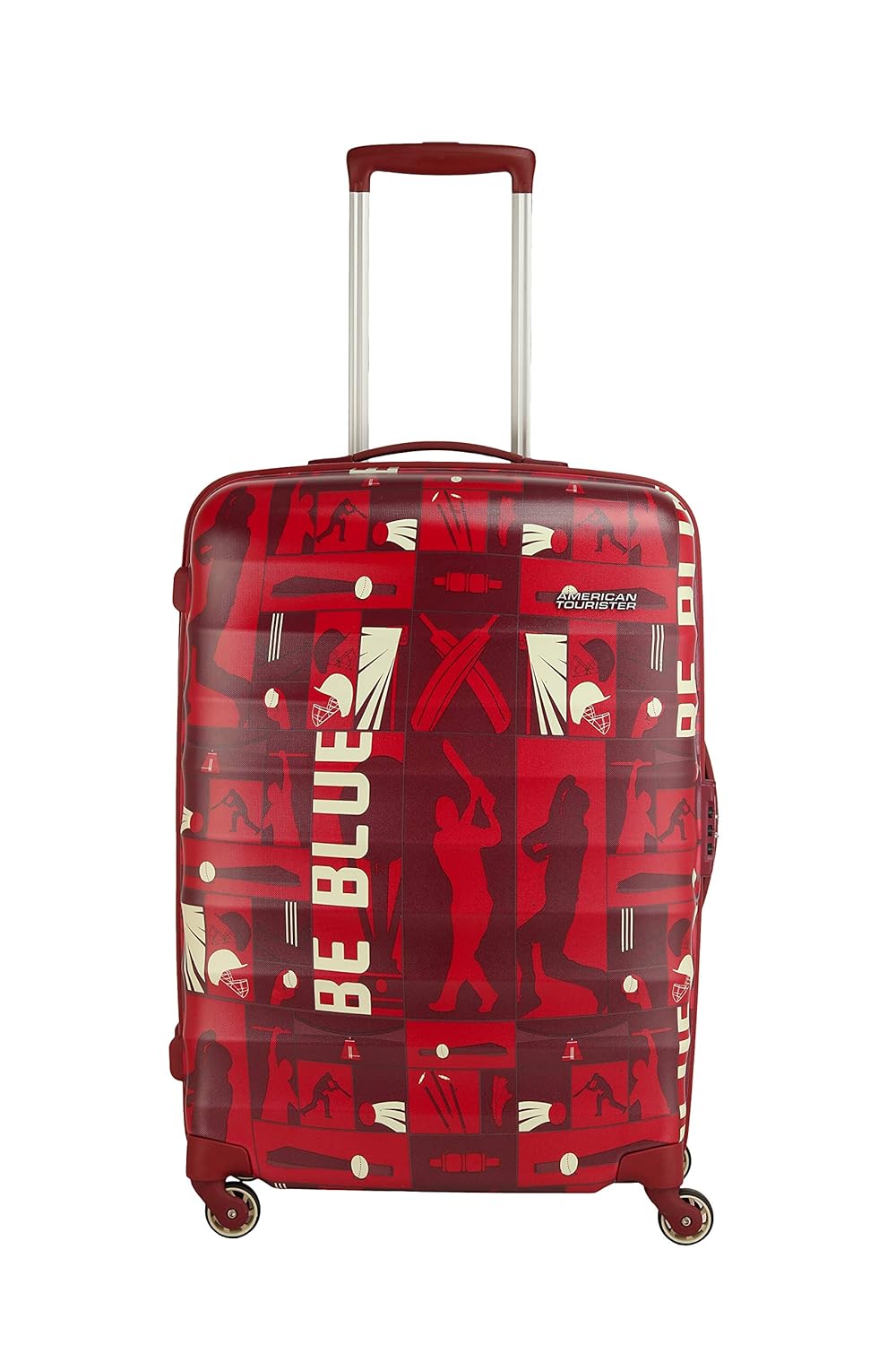 american tourister red trolley bag