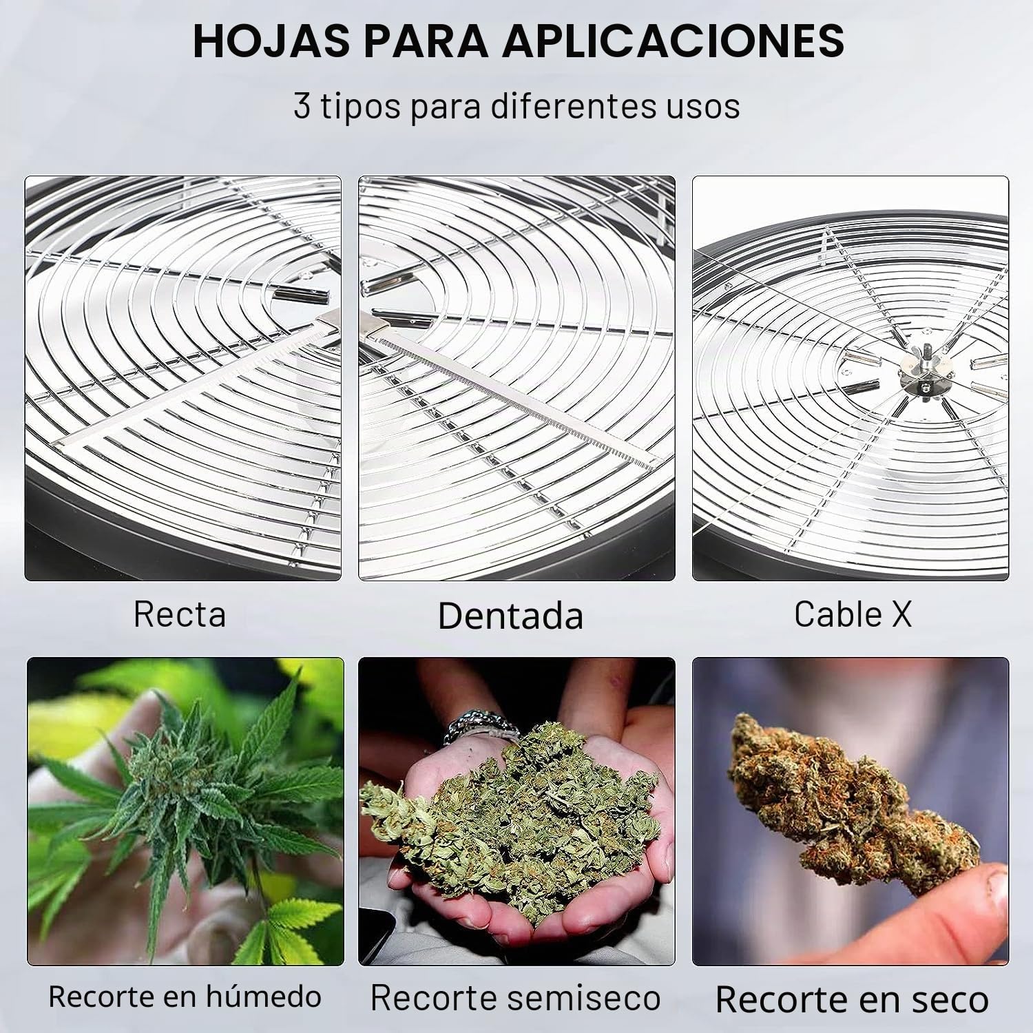 Cortador Manual de Hojas y Cogollos para Cultivo Hidropónico | Manicuradora Podadora, Trituradora y Picadora de Mesa y Jardinería | Cuchillos, Rejilla y Tazón de Acero (41cm (16"))