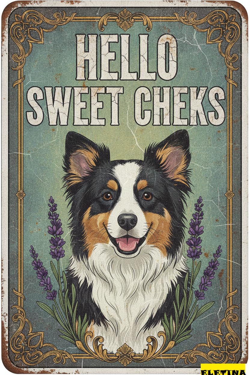 Personalized Sign for Man Cave Papillon Tin 12x8 In Vintage Dog Metal Hello Sweet Cheeks Funny Tin Retro Metal Home Farm Toilet Restroom Washroom Wall Decor Gift(2815) Private Property Decorative