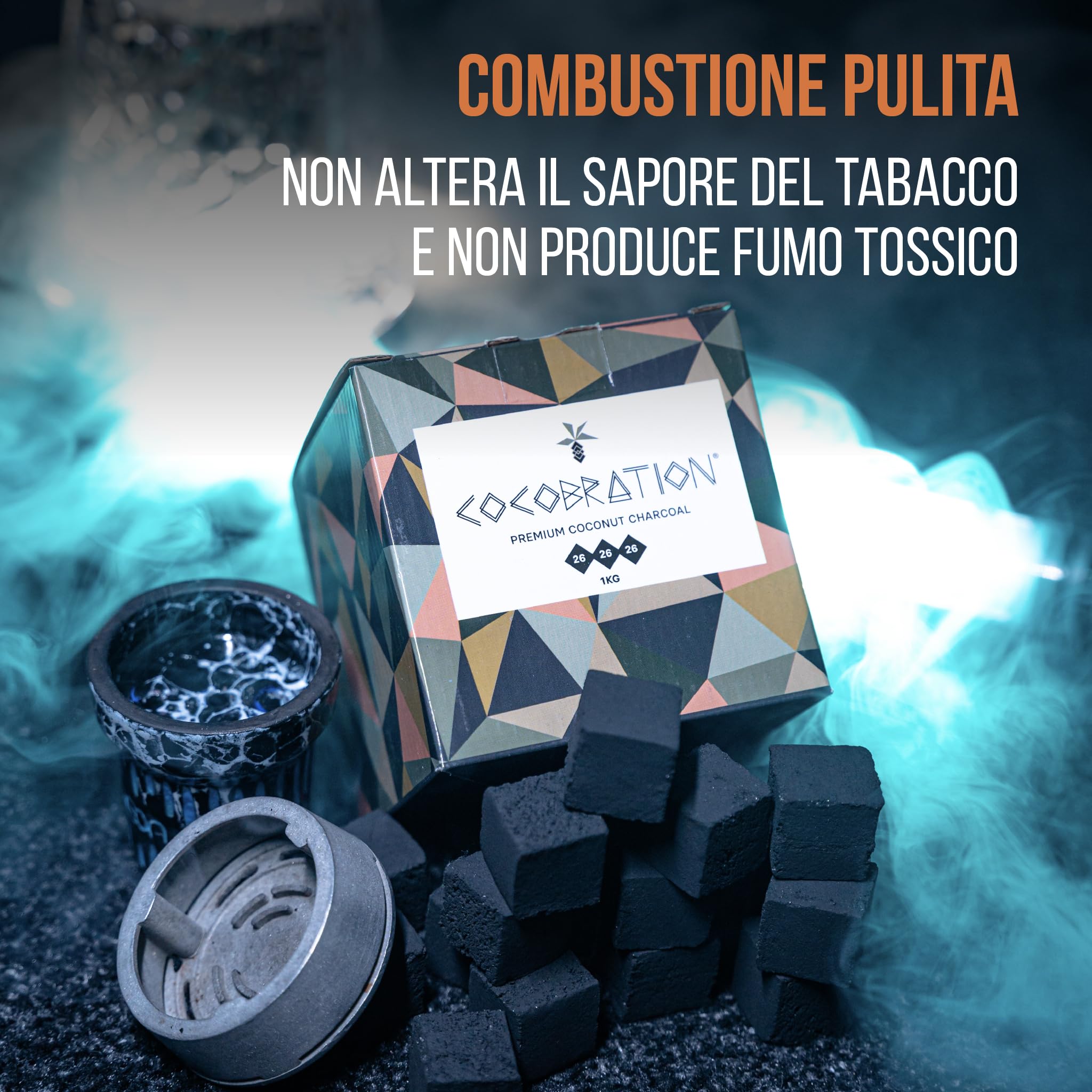 Generico Cocobration Carbone Naturale per Narghilè 26 mm – 20 kg (20x1 kg) | Carbonella 100% Gusci di Cocco, Lunga Durata, Senza Odori, Alta qualità per Shisha e Hookah