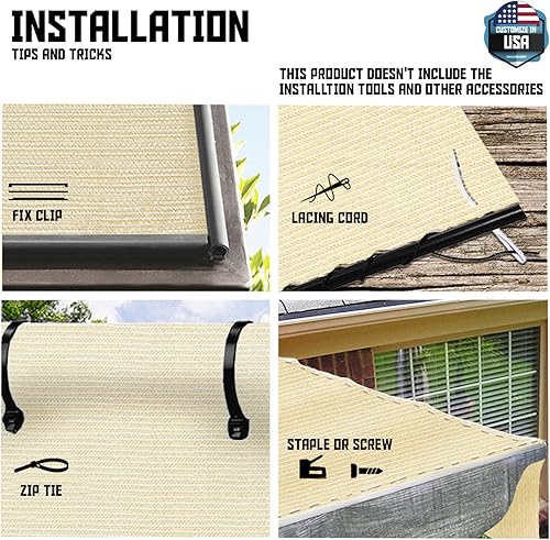 Miniatura 4 de TANG Sunshades Depot - Rollo de tela de protección solar marrón de 8 x 20 pies, 95 % U* V, pantalla de privacidad, pantalla de privacidad, tela de