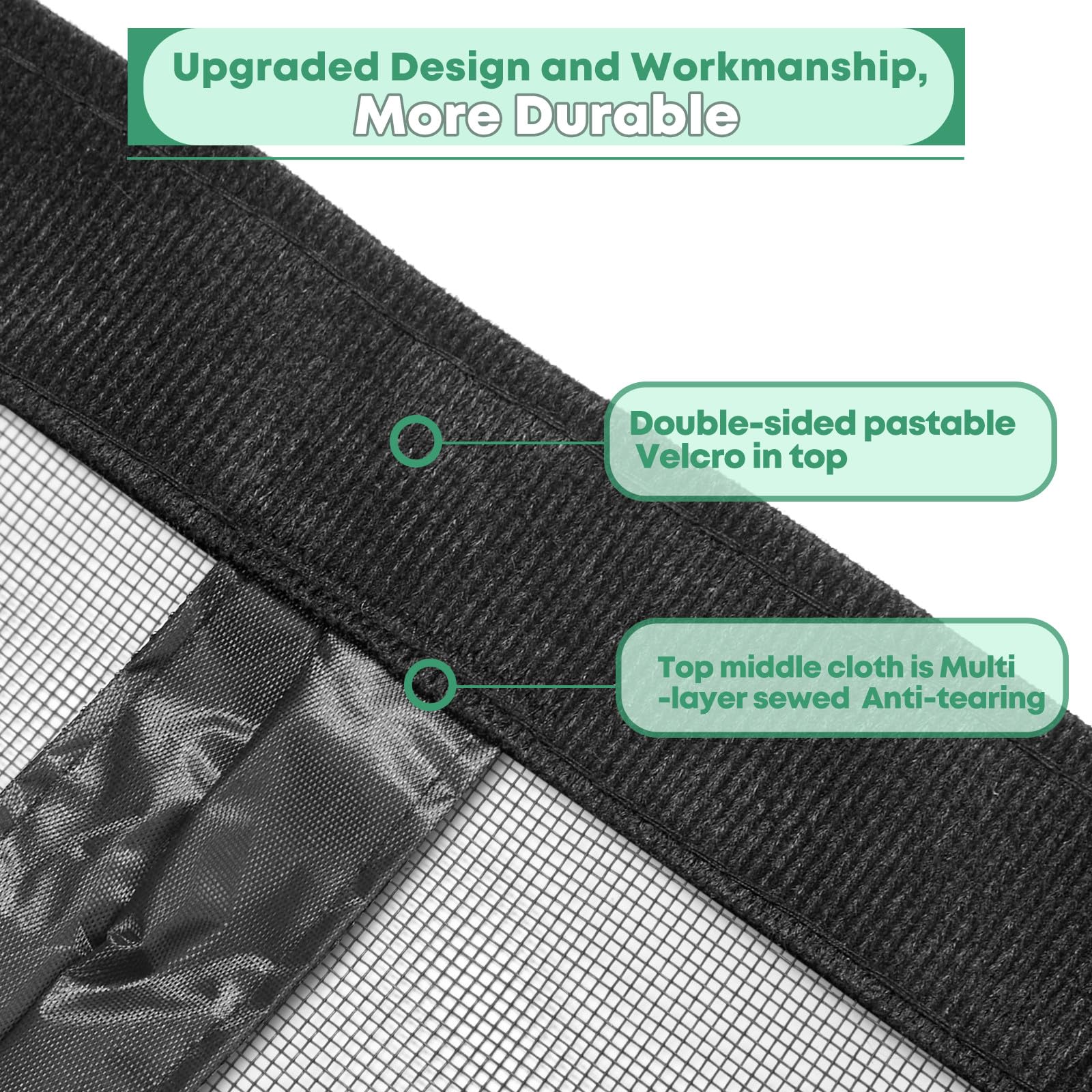 ESMAYULO Zanzariera magnetica per porta, 90 x 210 cm, ideale per la porta del balcone, della cantina e della terrazza, colore nero