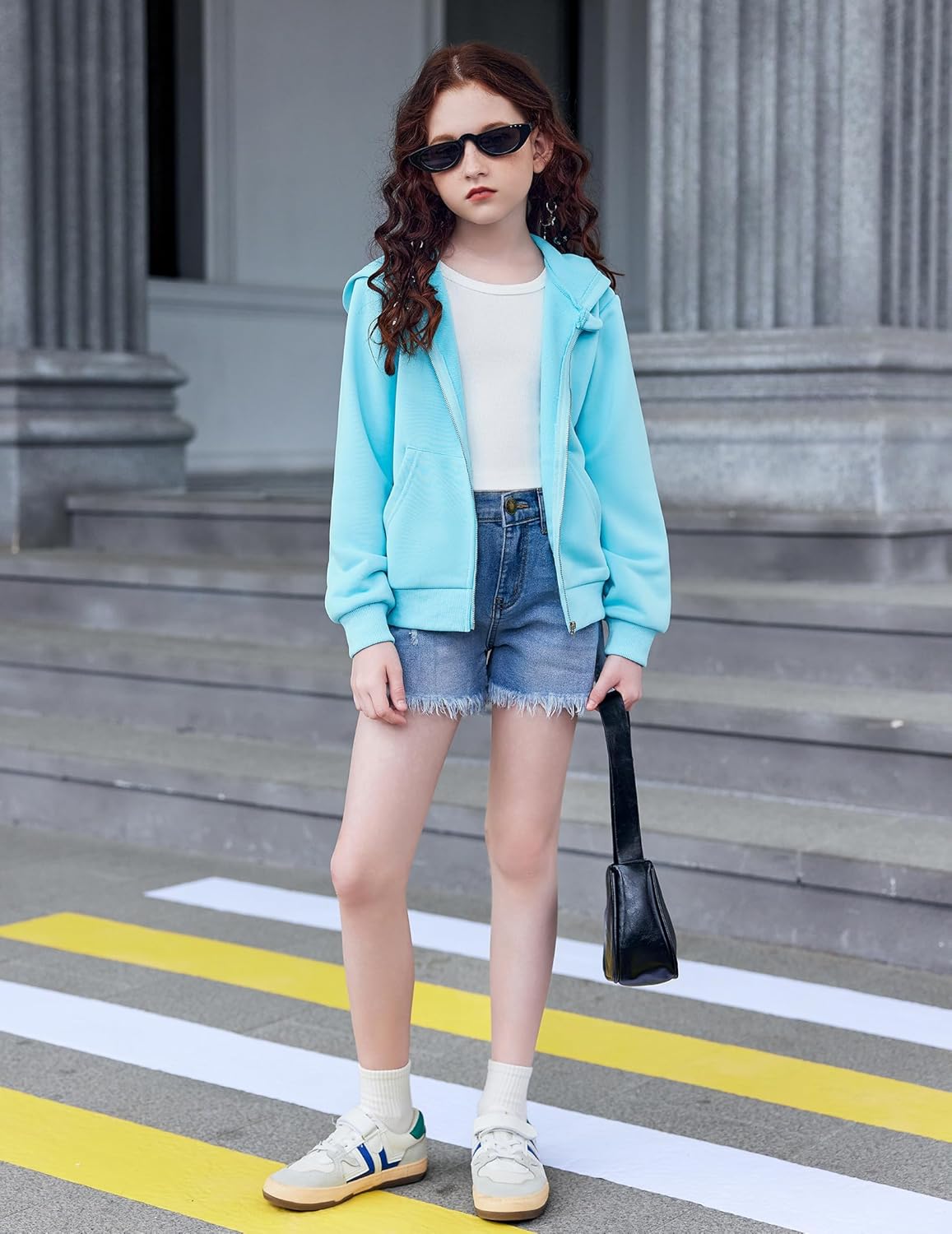 Arshiner Girls Zip Up Hoodies Cropped Full-Zip Hoodie Kids Casual Sweatshirt Spring Fall Jackets with Pockets - Image 7