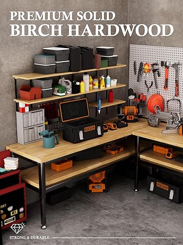 Miniatura 6 de Bloque de carnicero de madera maciza de abedul de 8 pies, tabla de cortar para mesa de 98 x 25 pulgadas, tabla de cortar para cocina, isla, carrito,