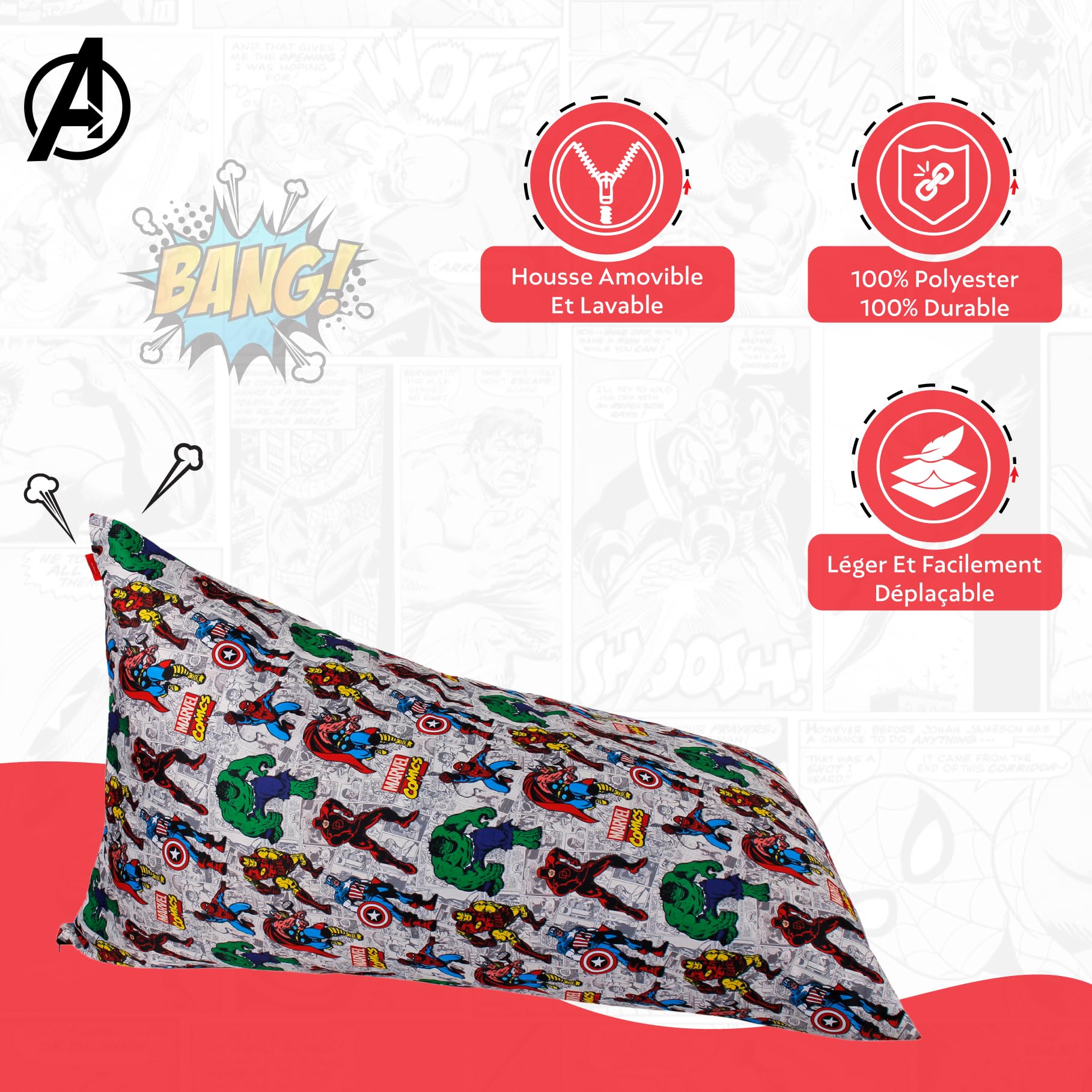 Générique Fauteuil Pouf pour Enfants | Pouf Chaise en Polyester Doux avec Motifs de Personnages imprimés | Assise Poire Confortable et légère | Idéal pour Chambre, Salle de Jeux et Salon