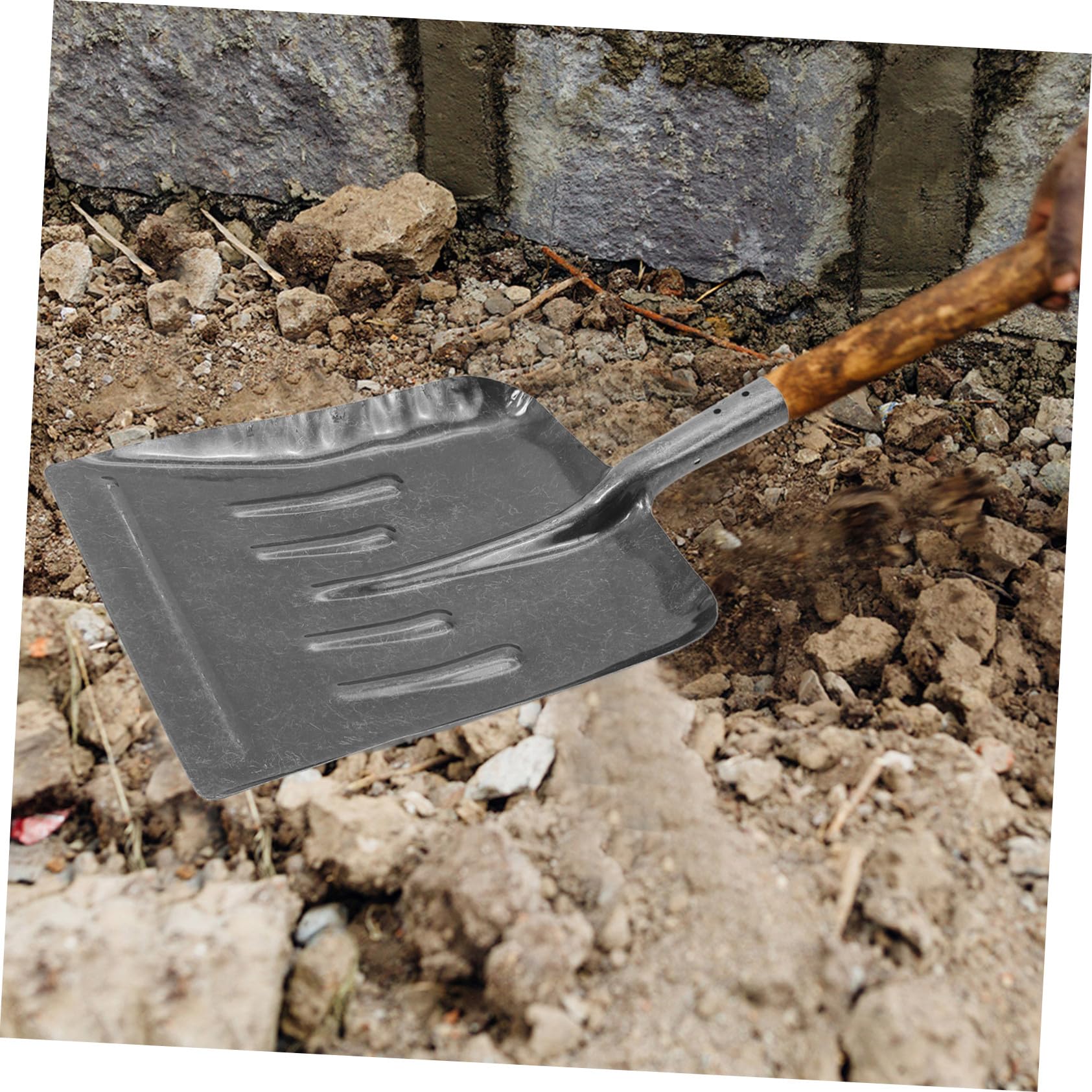 UPKOCH Multifunktionale Reinigungsschaufel rutschfeste Oberfläche aus Manganstahl Silber für Graben Schnee und Gartenarbeiten