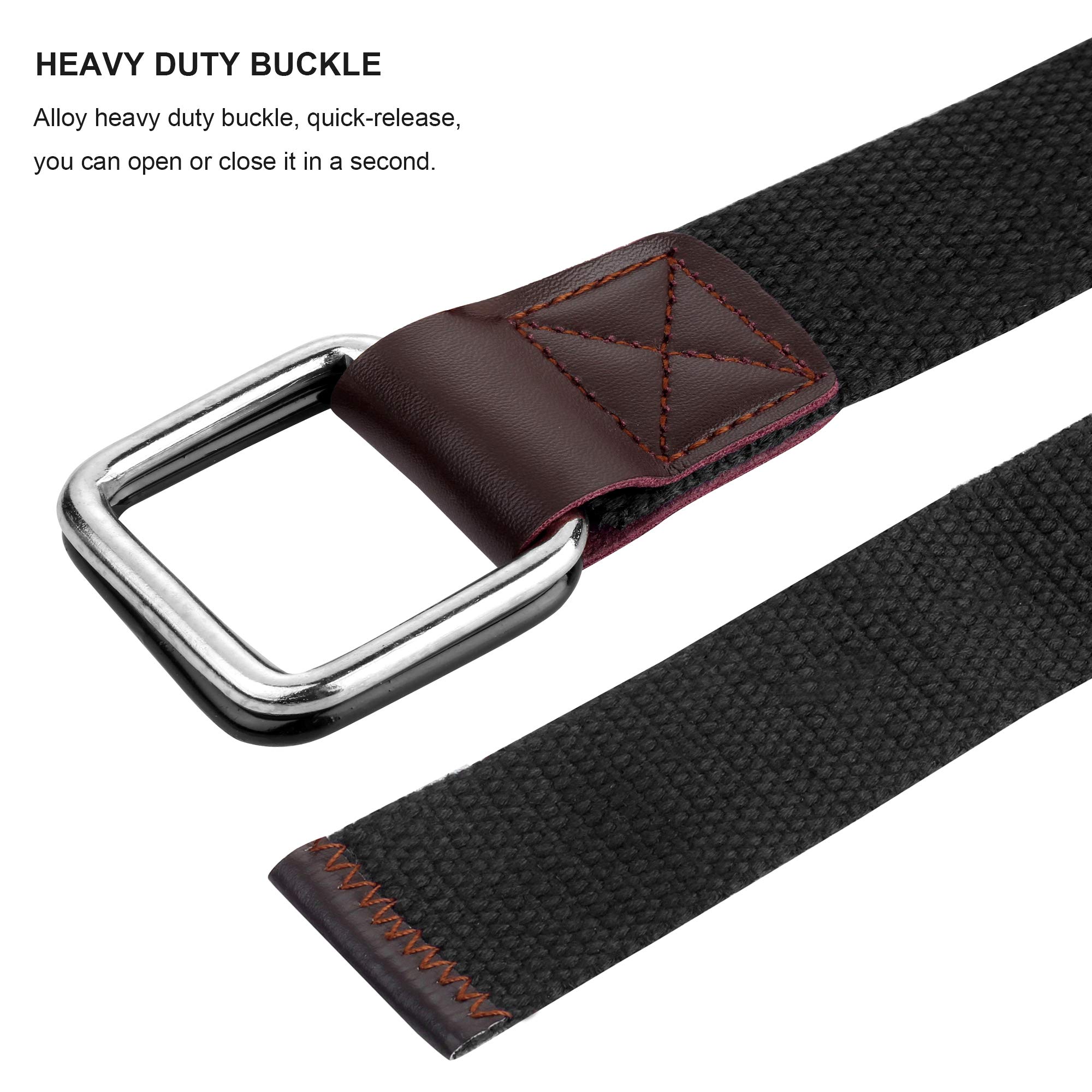 ZORO Cotton D ring buckle belt for men, Gifting solution, Leather free, light weight, Black, Free Size