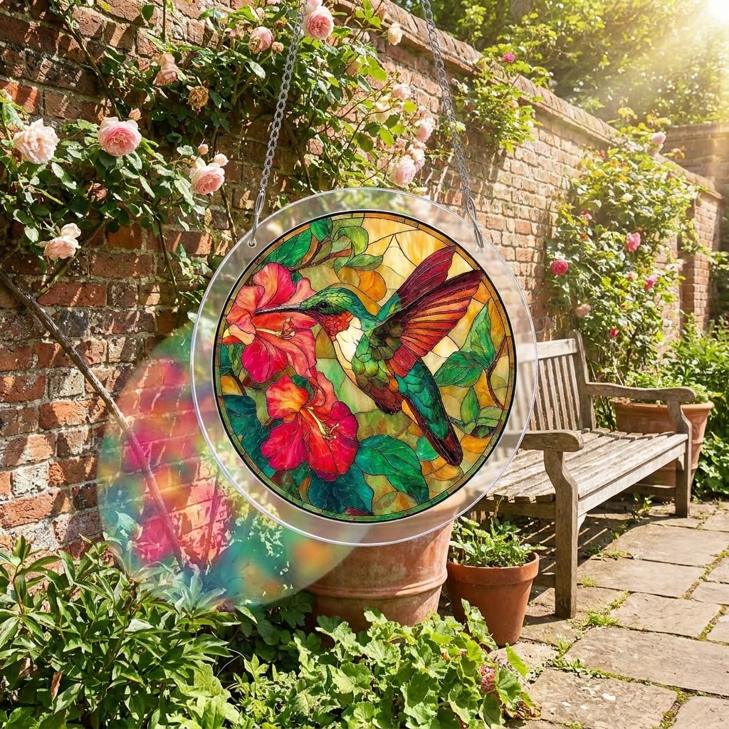 Jigsaw Puzzle Suncatcher, Sun Catcher Puzzle 83 Pieces, Acrylic Puzzle for Adults, Stained Glass Window Hanging Suncatcher, DIY Home Decor Gift for Women Men Mom (Butterflies, 7 inch) — view 6