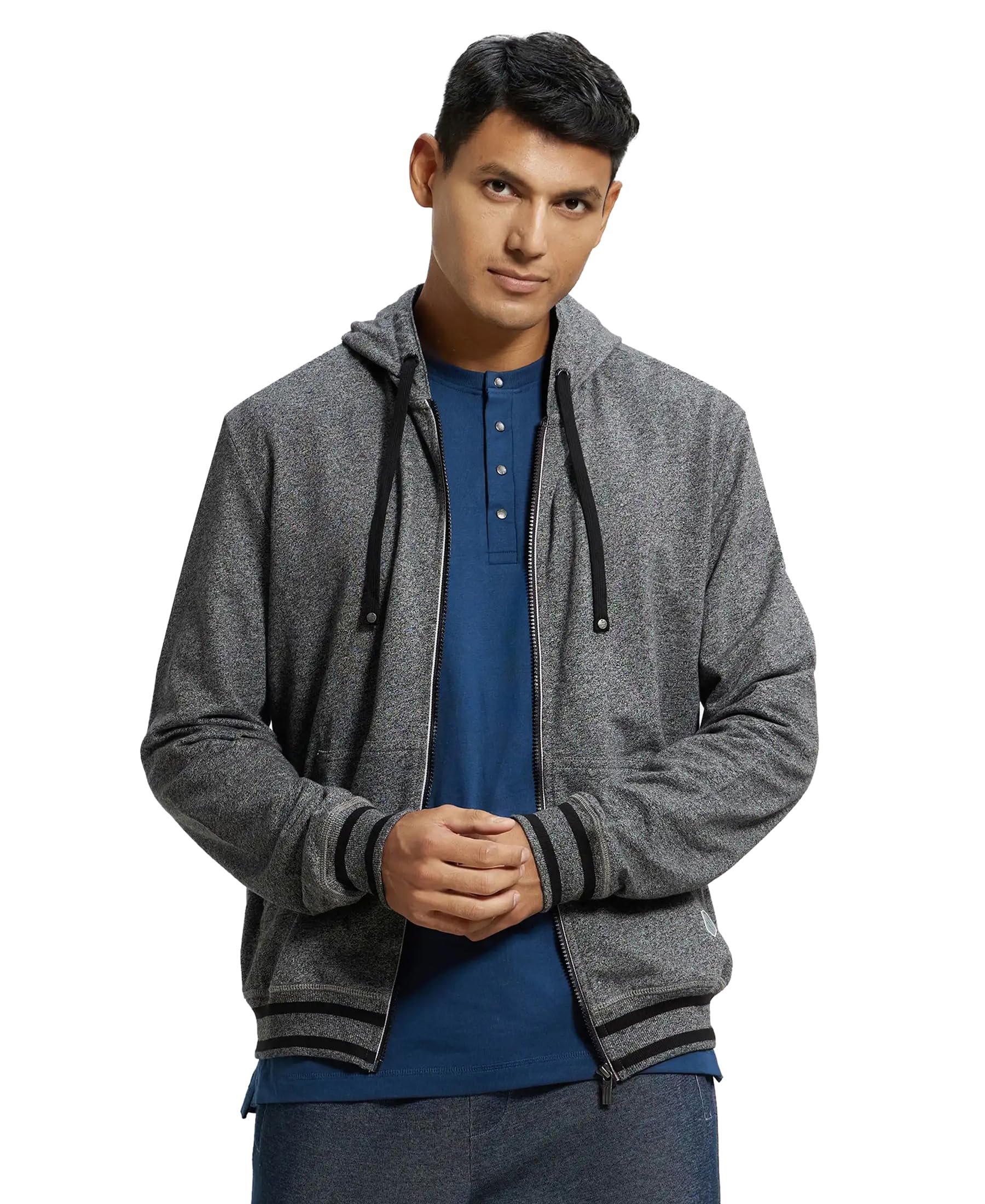 jockey UM05 Men's Super Combed Cotton French Terry Hoodie Jacket with Ribbed Cuffs and Convenient Side Pockets-picture-48