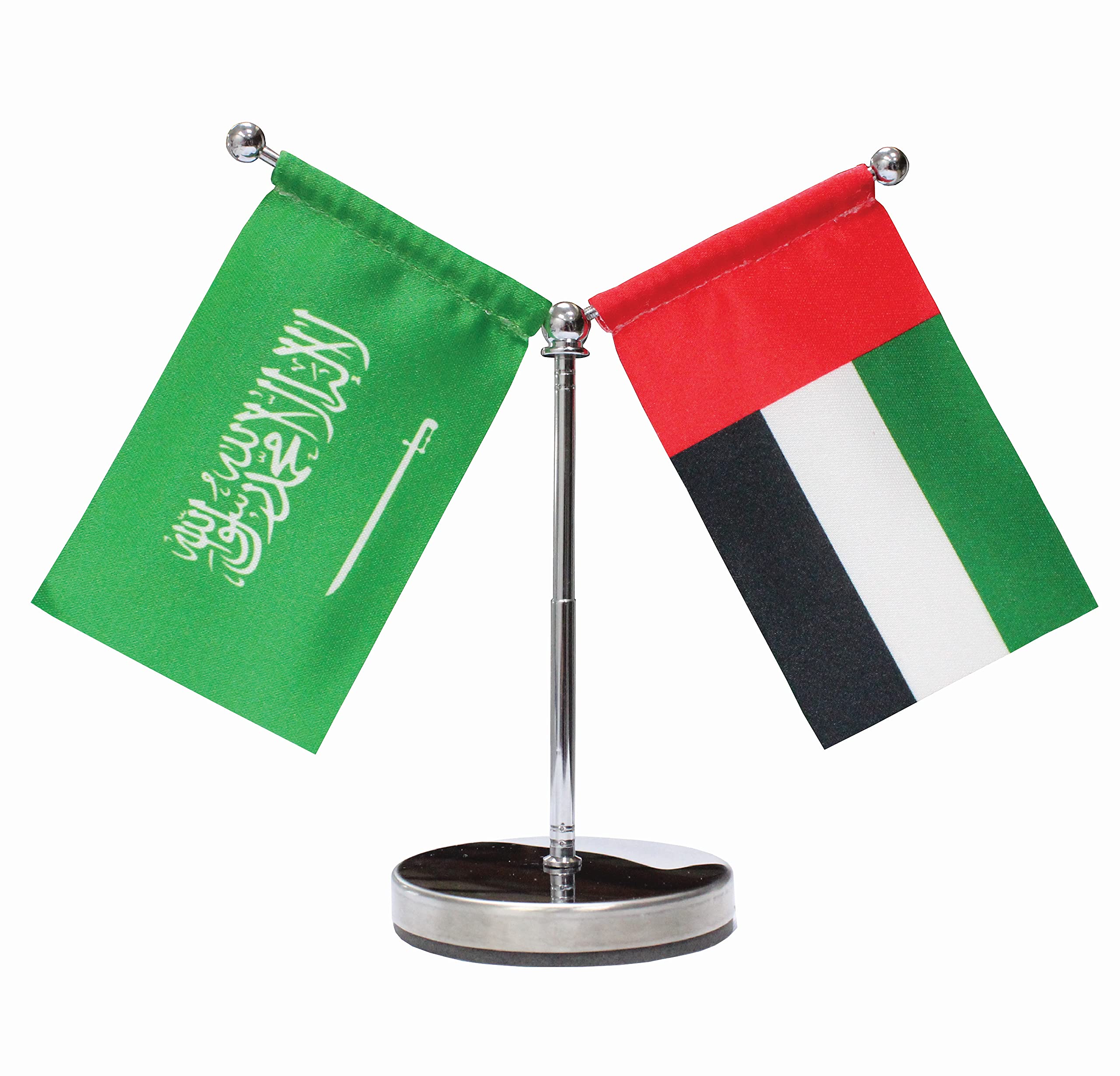Small Car Flag with UAE and KSA Flag - 6.5x10.5cm