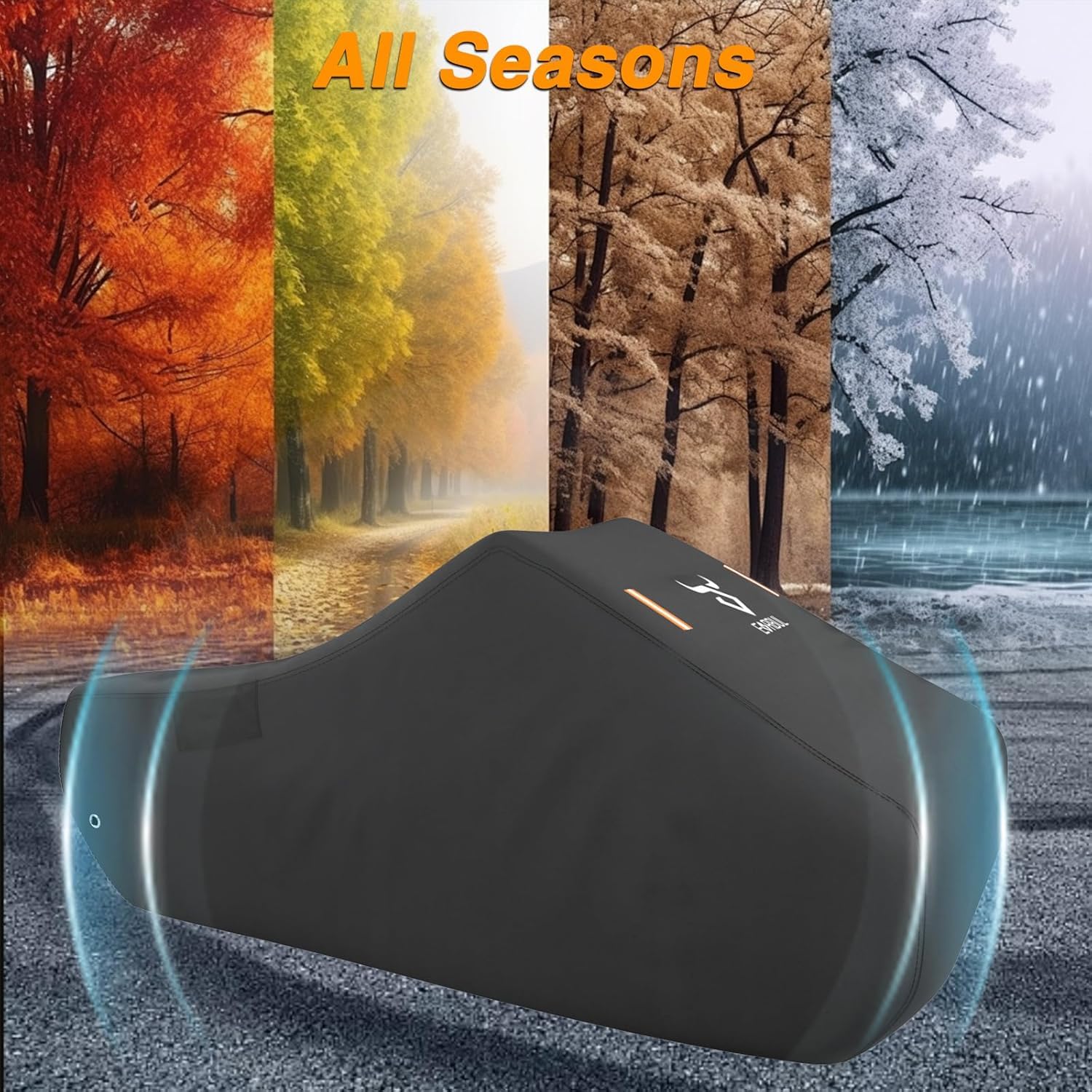 EVRBUL Funda completa para vehículos de 3 ruedas, a prueba de polvo e impermeable, compatible con Can-Am Ryker 600 Ryker 900 Ryker Sport Ryker Rally Edition, se adapta hasta 103 pulgadas