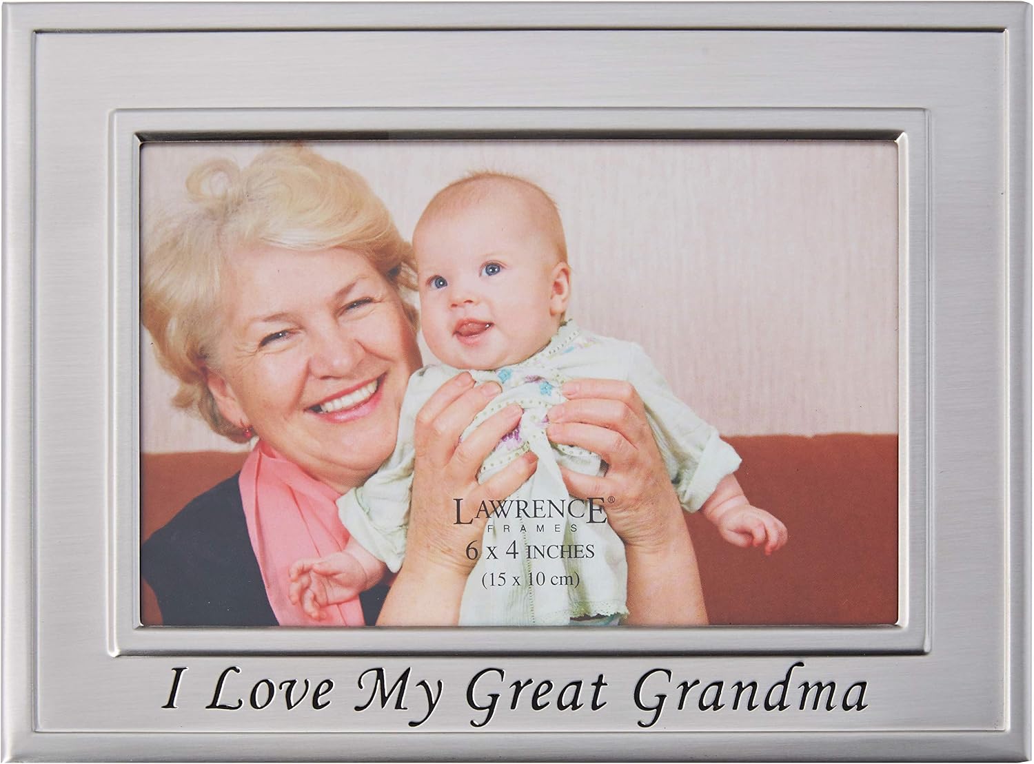 Lawrence Frames Brushed Metal 4 by 6-Inch I Love My Great Grandma Picture Frame, Sentiments Collection, Silver