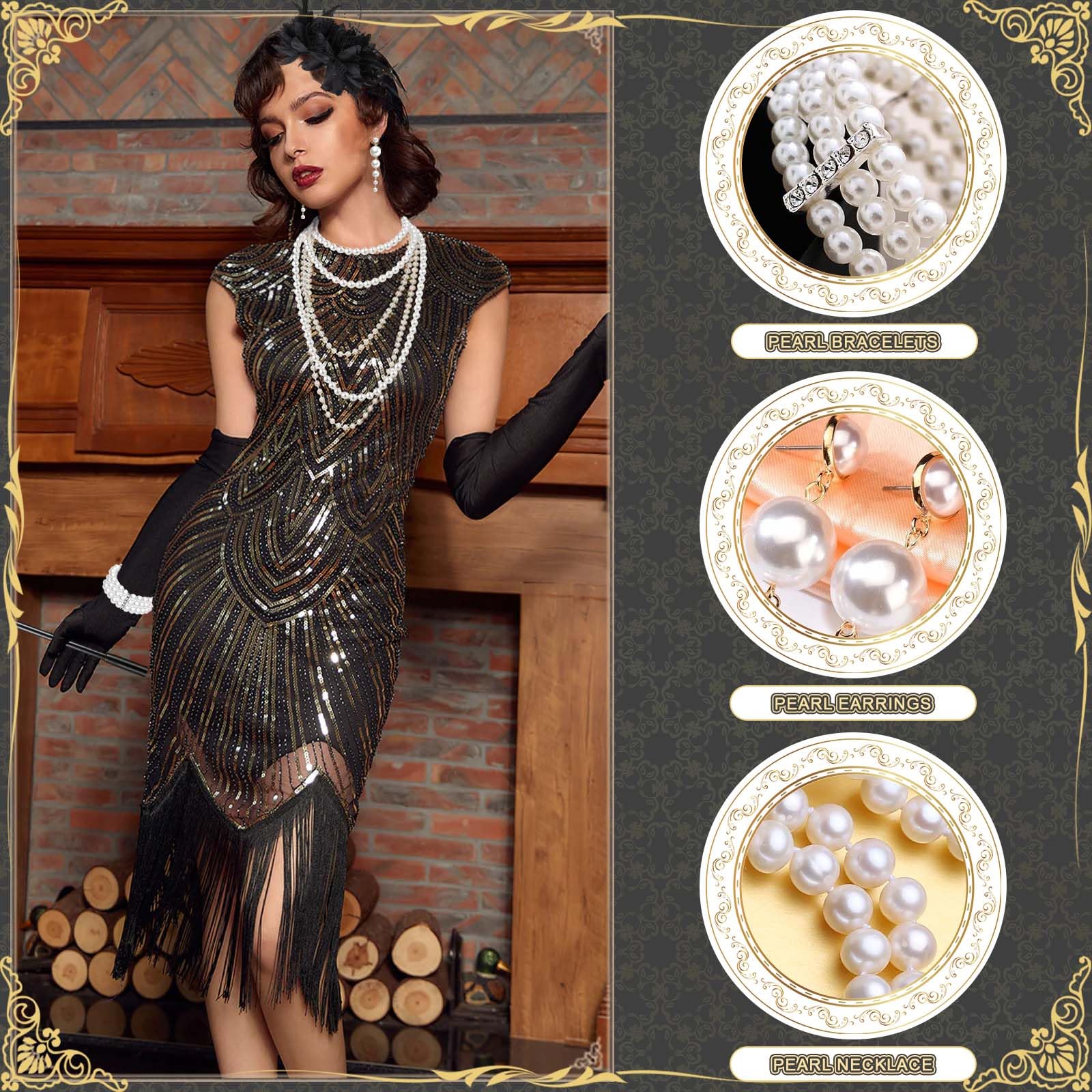 Glirop 6PCS 1920s Flapper Accessories Set - Image 3
