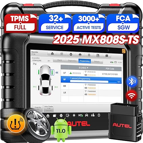 Autel MaxiCheck MX808S-TS, 2023 US Ver of MaxiCOM MK808S-TS MK808Z-TS, Android 11 TPMS Programación Relearn Activate Tool, Bidireccional,