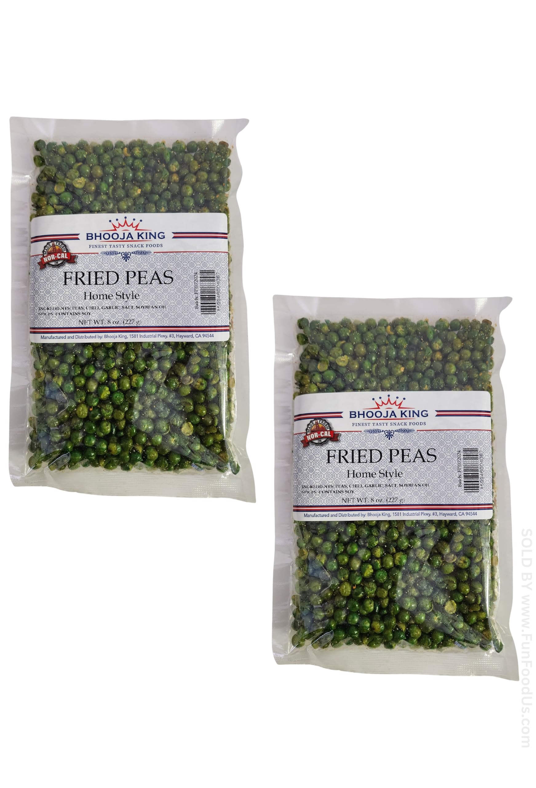 FIJI Snack - Fried Peas (Pack Of 2 x 227g Ea) Home Style Made, Finest Tasty Snack!