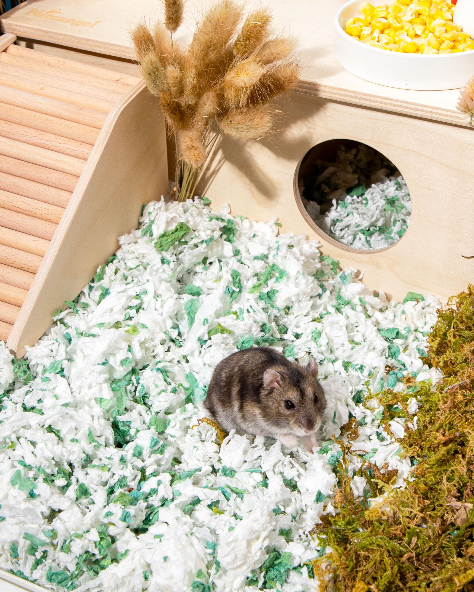 Niteangel Litière pour hamsters, hamsters nains, gerbilles, souris, dègues, rats, lapins, cochons d'Inde, chinchillas, hérissons ou autres petits animaux domestiques (36 litres – literie en papier