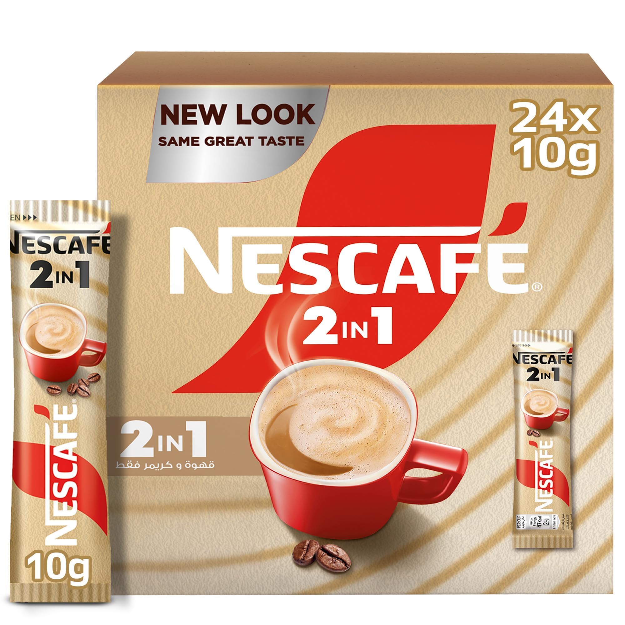 Nescafe Sticks 2 in 1 Sugar free Instant Coffee smooth & Rich Pack of 24 x 10g / 0.35 oz