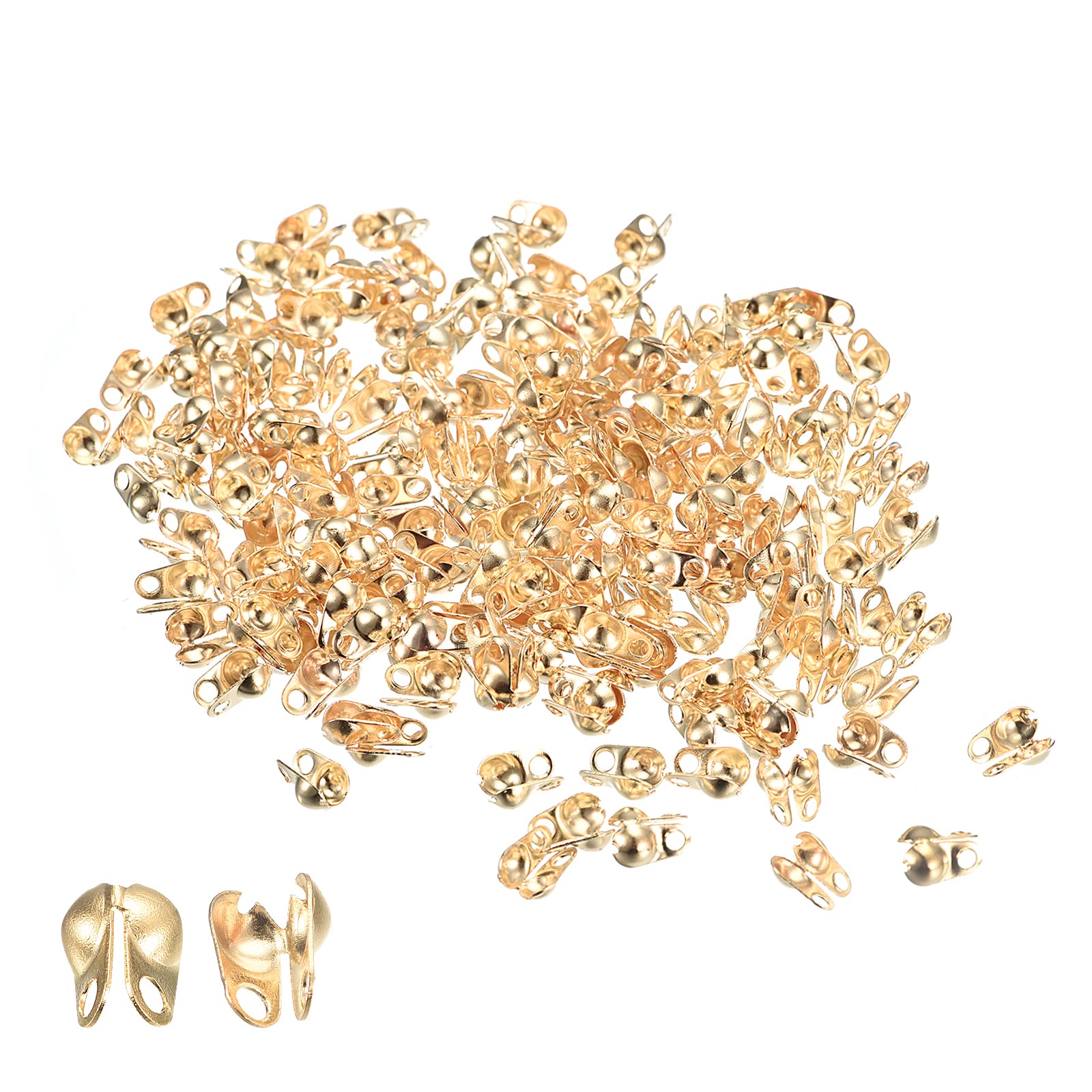 1000 Stück Perlenspitzen (Knotenabdeckungen) – Metall, 4x8 Mm, In Gold & Farben, Für Schmuck