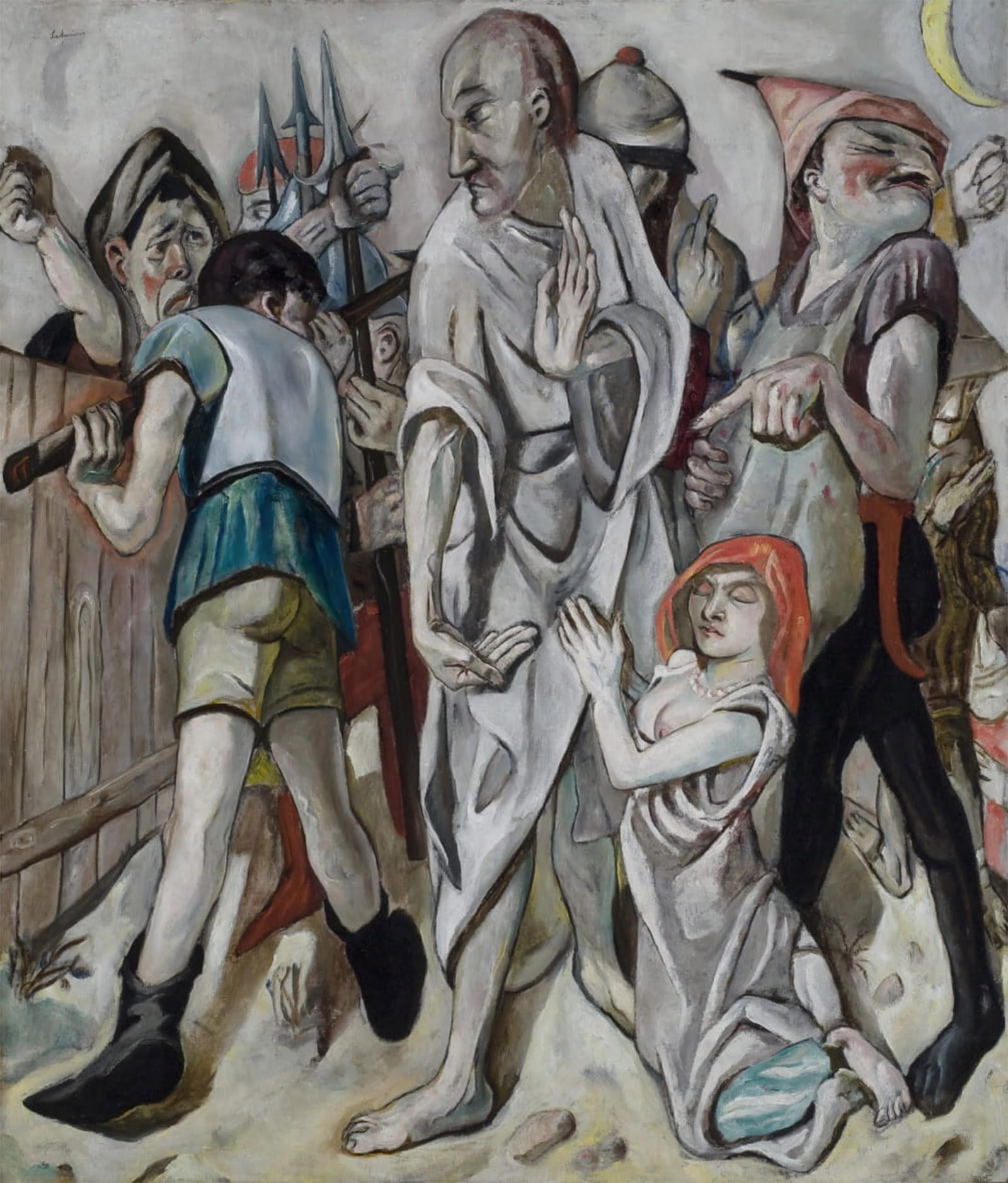Serendipitp No Frame Abstract Painting Mural Print Picture Wall Decor Painting Christ And The Sinner By Max Beckmann Vintage Wall Artwork For Home Decor 60X90cm