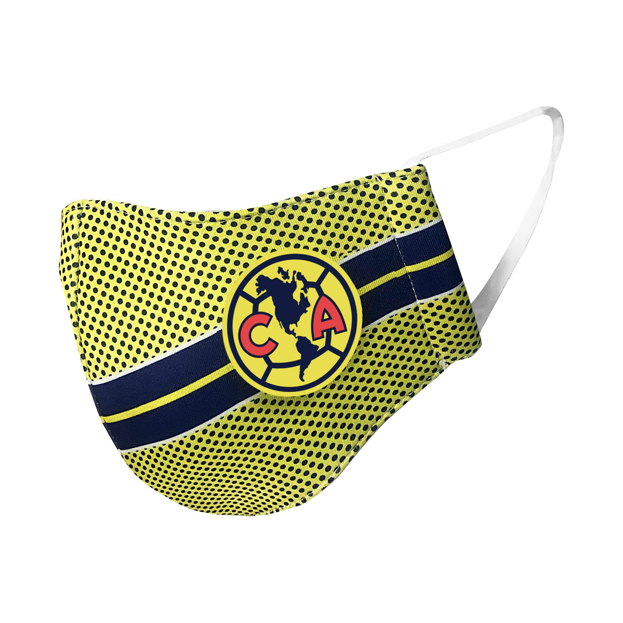Icon Sports Club America Soccer Team Club Reusable Face Covering Cloth, Yellow, Navy Blue, one Size (AME-B02)