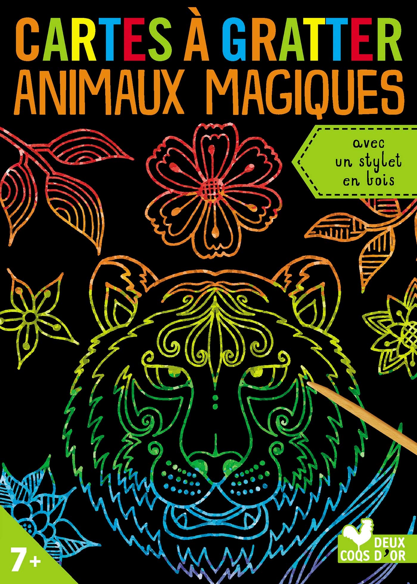 Mes cartes à gratter animaux magiques: Avec un stylet en bois