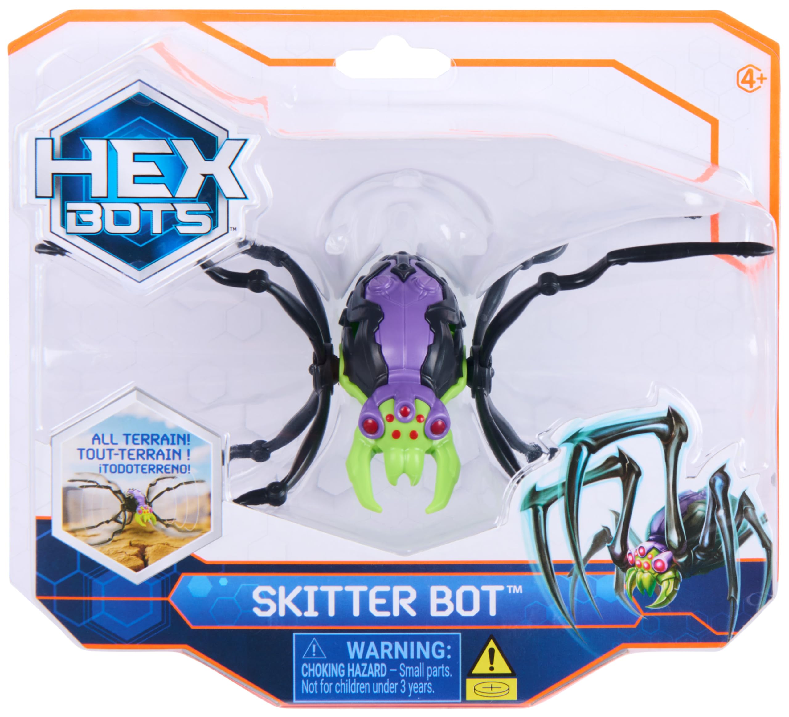 HEX BOTS Skitter Bot Spider, Robotic Kids Toys with Insect-Like Movement for Indoor/Outdoor Play, Robot Toys for Boys & Girls Ages 4 & Up, Green