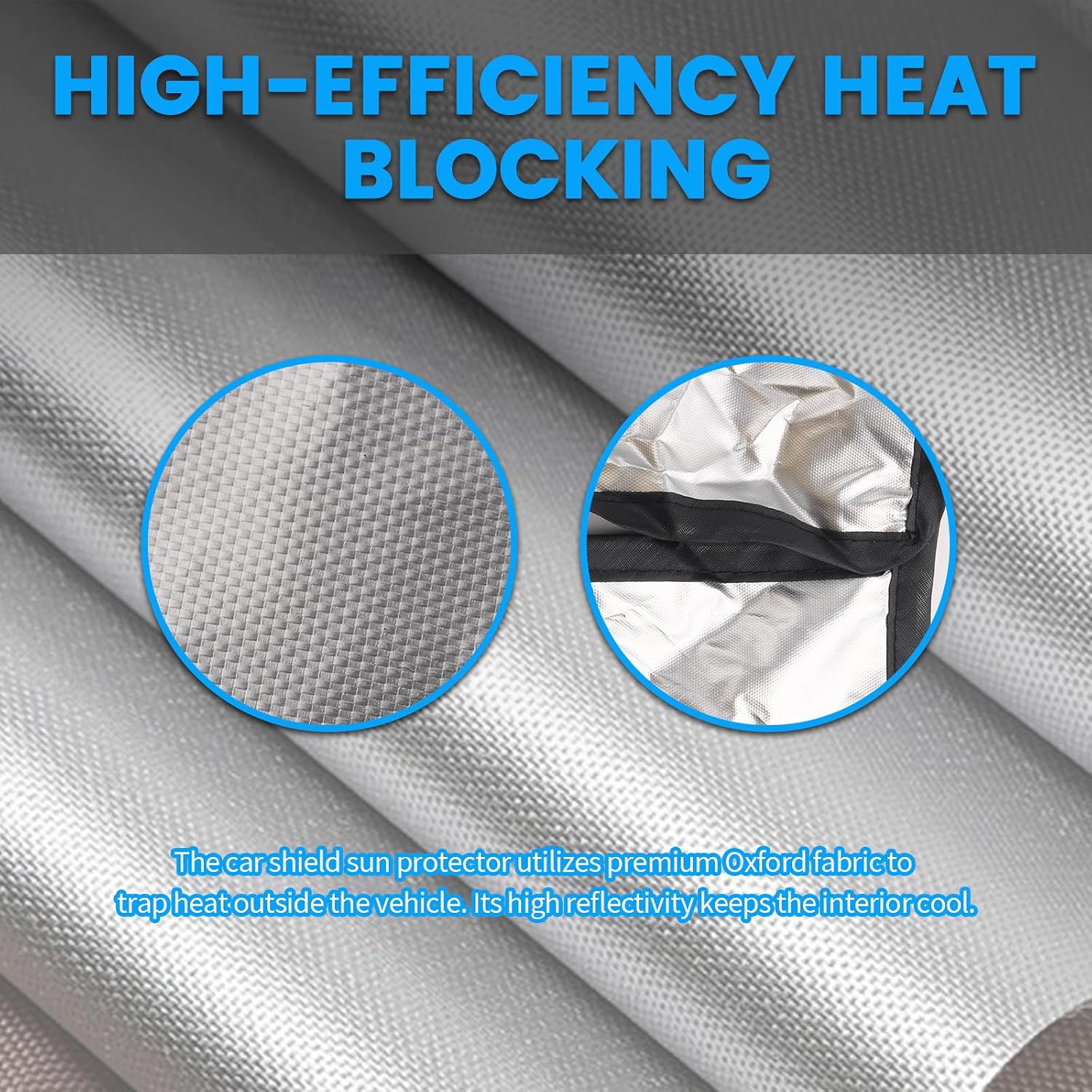 59"x31" New Car Windshield Sun Shade,Foldable Oxford Cloth Sun Shade for Car Windshield Blocks Heat & Lowers Interior Temperature,Summer Essentials Cars Suns Shades with Storage Bag