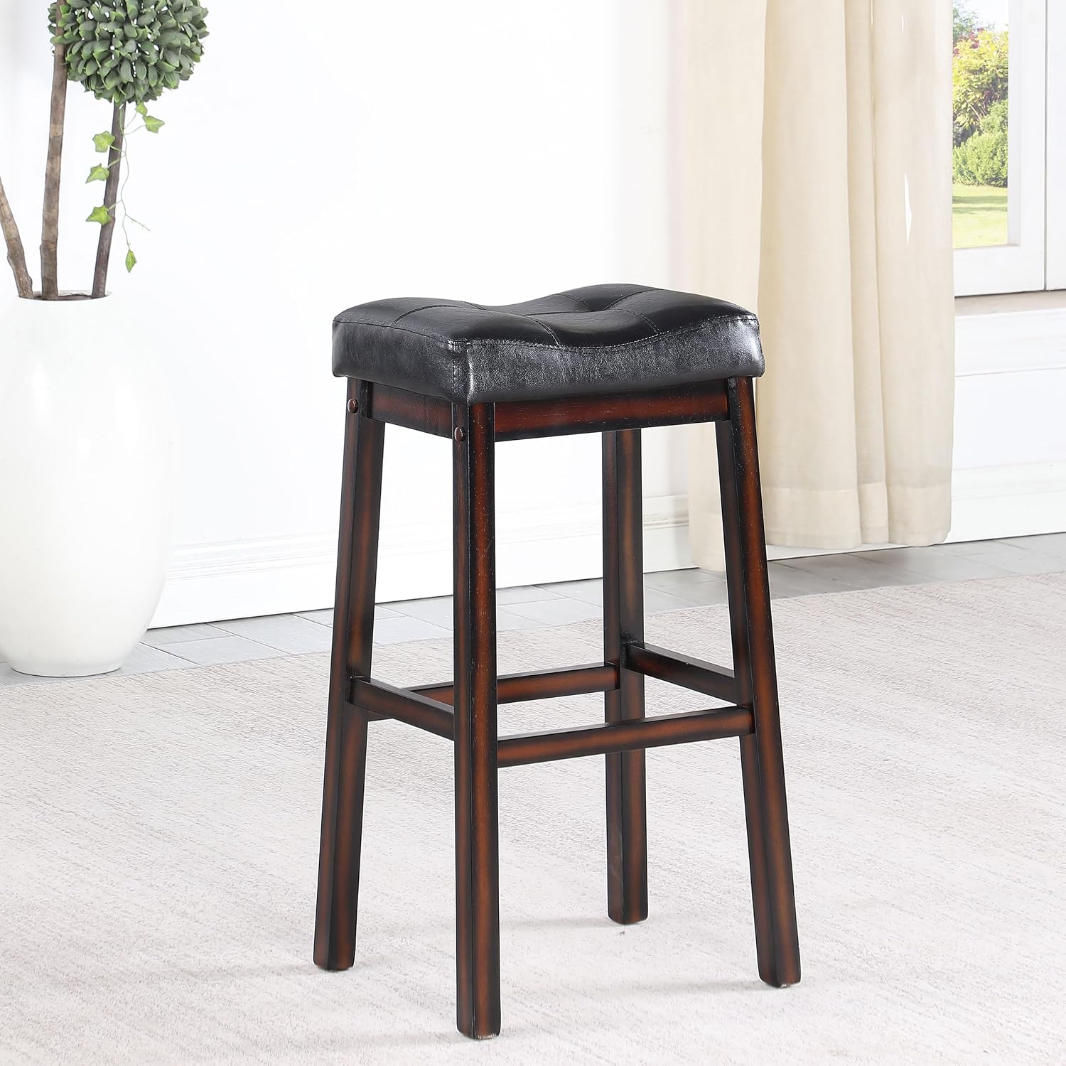 Coaster Home Furnishings Donald Upholstered Bar Stool Cappuccino 120520 (Set of 2)