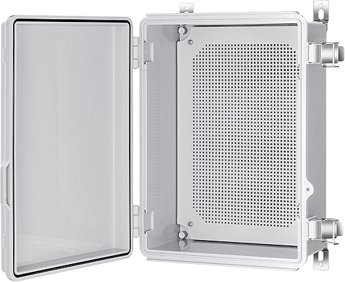 Gratury Caja de conexiones, carcasa de plástico impermeable IP67 para proyectos eléctricos, cubierta gris con bisagras, incluye placa de montaje y