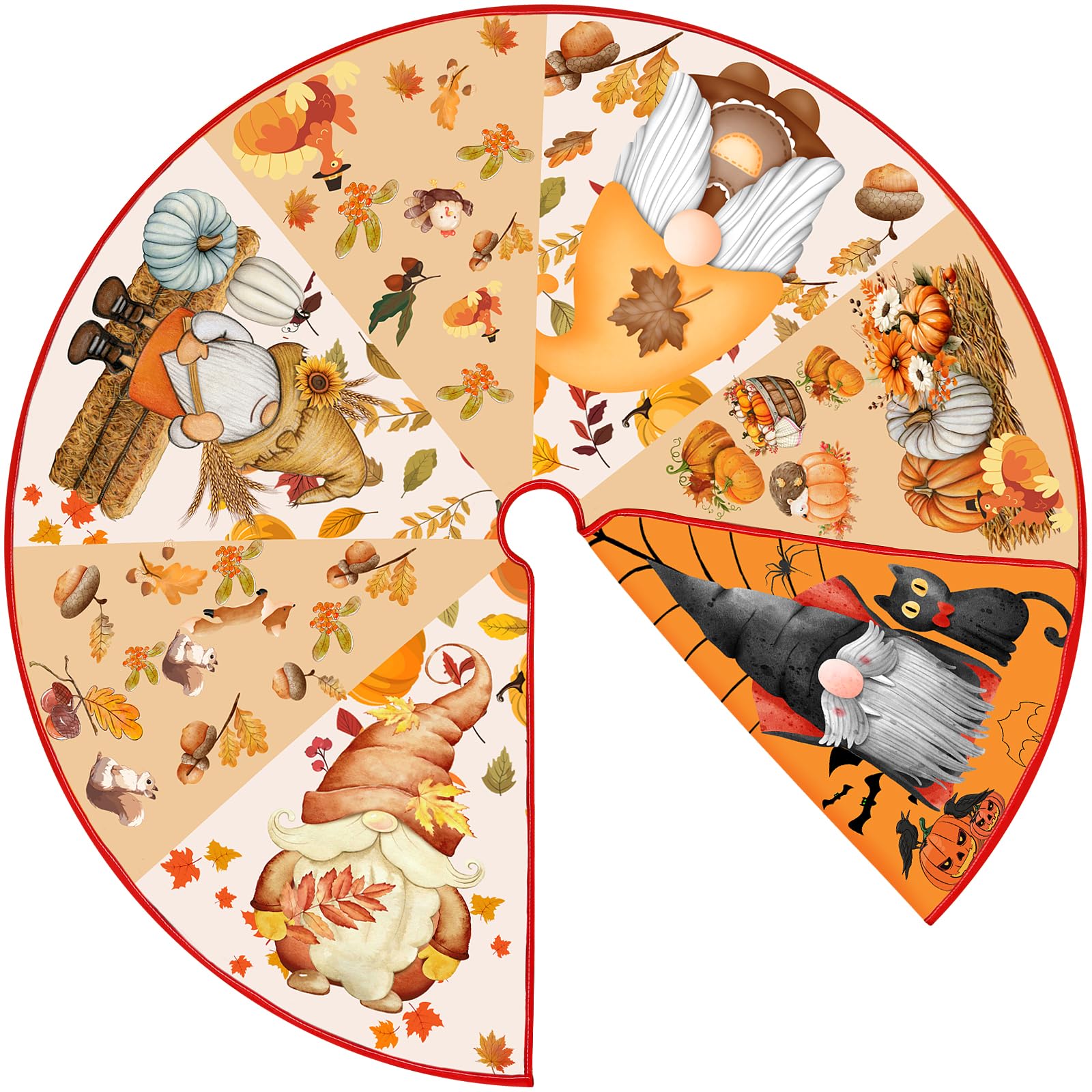 Sozize Fall Halloween Tree Skirt 36 Inch Reversible Thanksgiving Day Double Sided Print Mat Christmas Party Supplies for Home Tabletop Trees Holiday