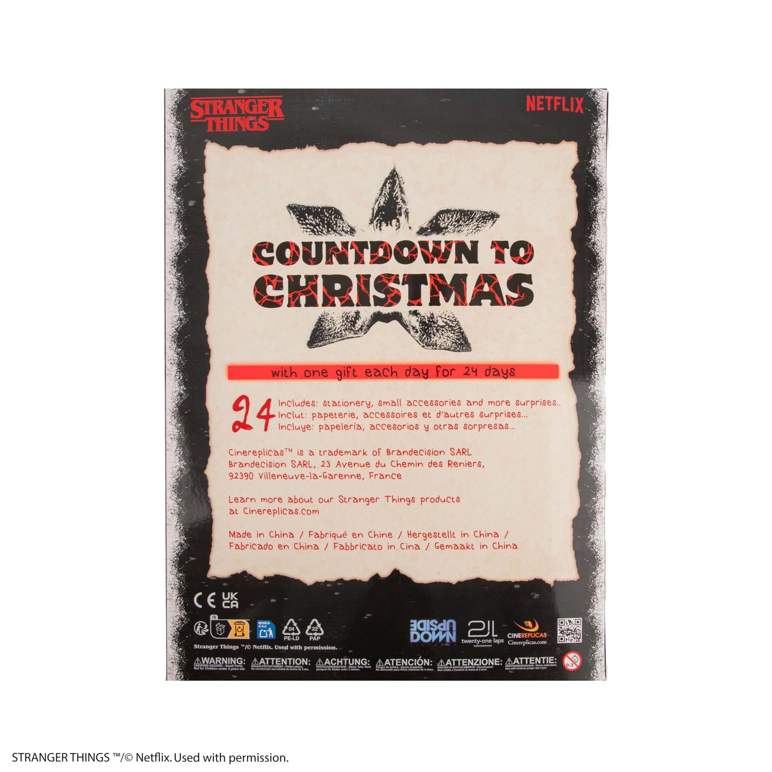 CINEREPLICAS - Calendario dell'Avvento Stranger Things 2025 - Licenza ufficiale