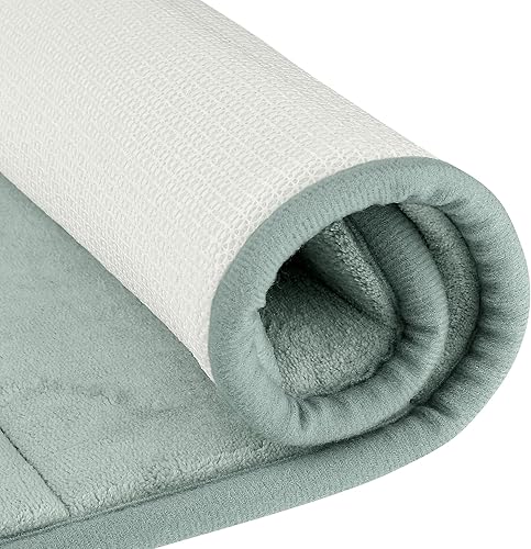 Miniatura 5 de uxcell Alfombra de baño antideslizante gruesa y suave, de secado rápido, antideslizante, absorbente, lavable a máquina, para suelo de baño, 16 x 24