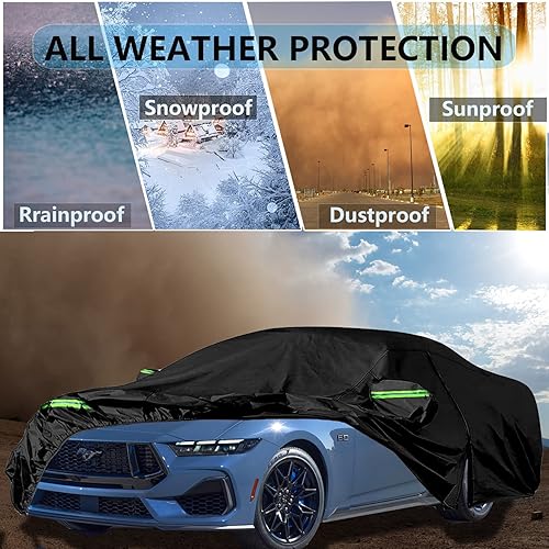 Miniatura 7 de Funda impermeable para automóvil para todo tipo de clima, apta para Dodge Challenger 2008-2023, ajuste personalizado, cubierta completa para