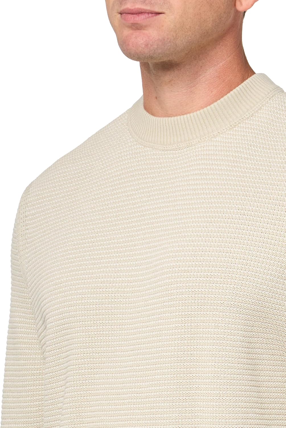 BOSS Men's Two Tone Cotton Blend Knit Sweater