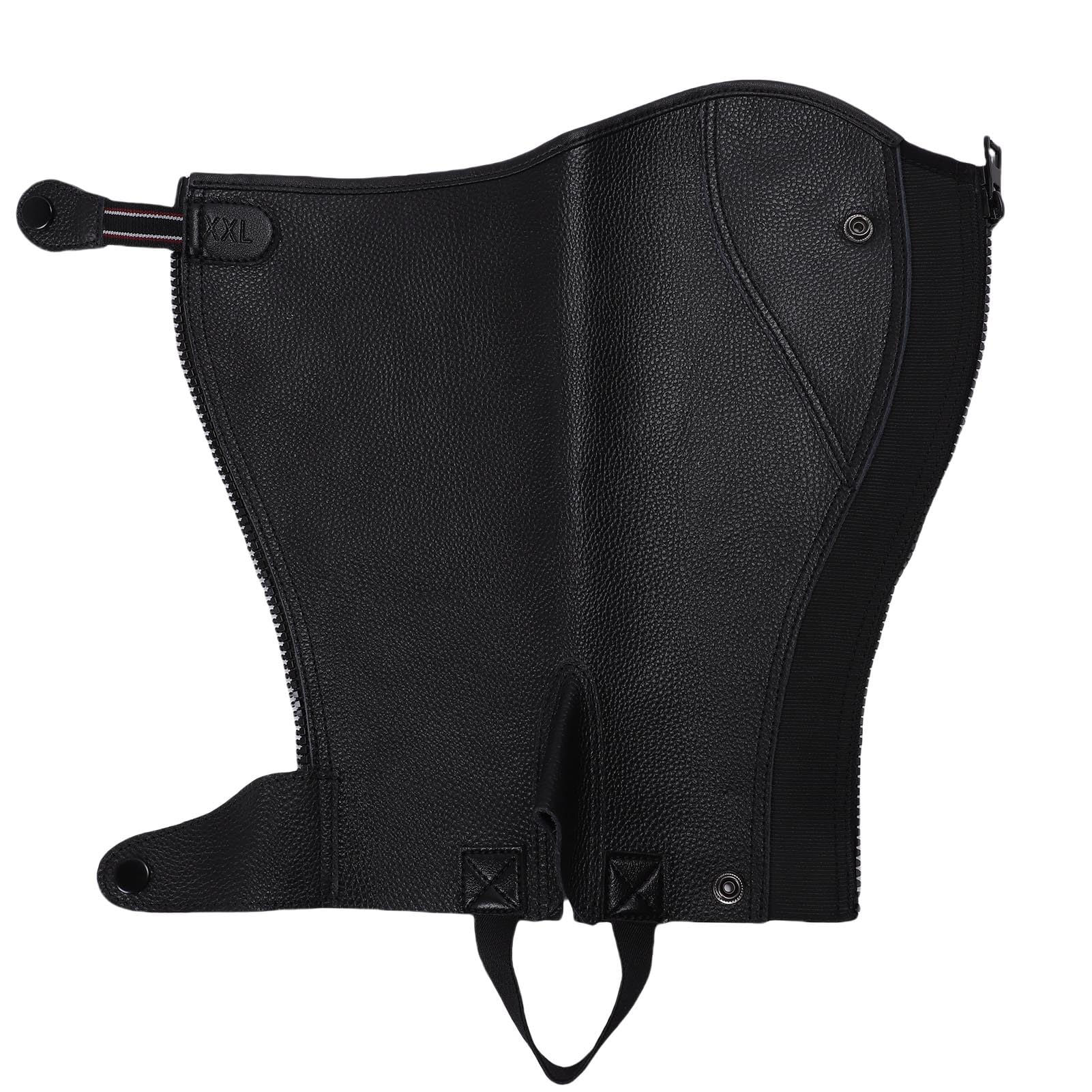 Gambali da Equitazione, Eleganti e Comodi in Pelle Bovina con Cerniera a Tutta Lunghezza e Fascia Elastica, per Adulti.
